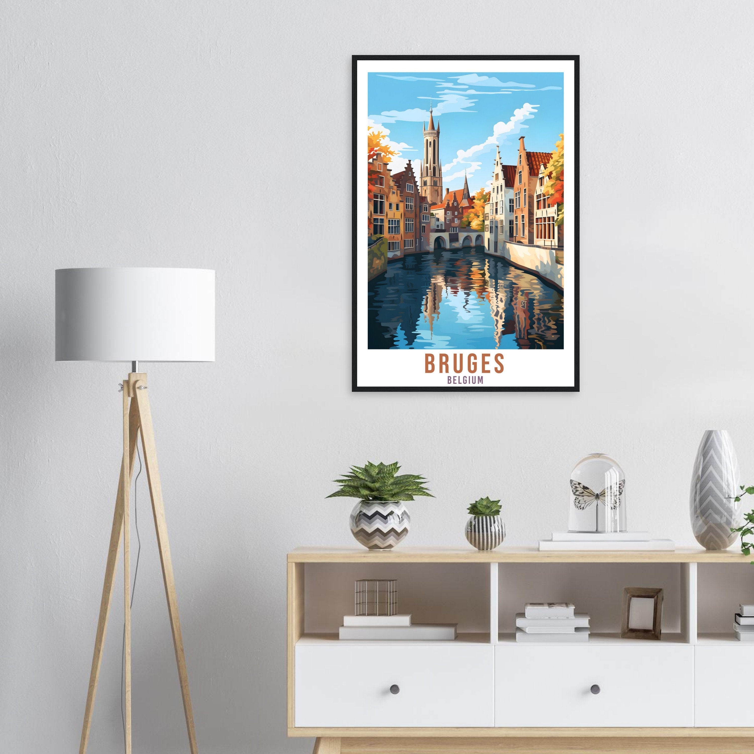 Bruges Travel Print Wall Art Bruges Belgium Home Décor Artwork Wall Hanging Bruges Art Gifts Bruges Travel Poster Belgian Art Lovers Gift