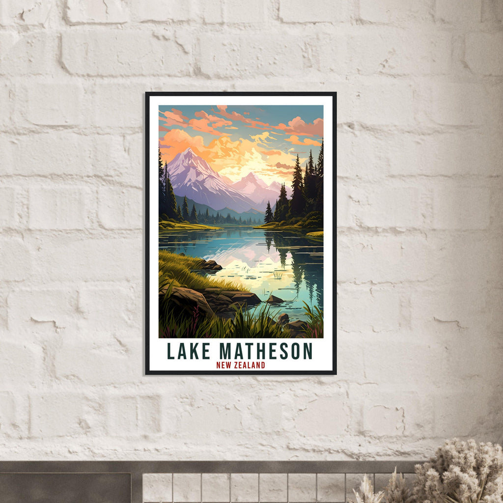Lake Matheson Travel Print Wall Art Lake Matheson New Zealand Artwork Art Gifts Lake Matheson Travel Poster New Zealand Wall Hanging Decor