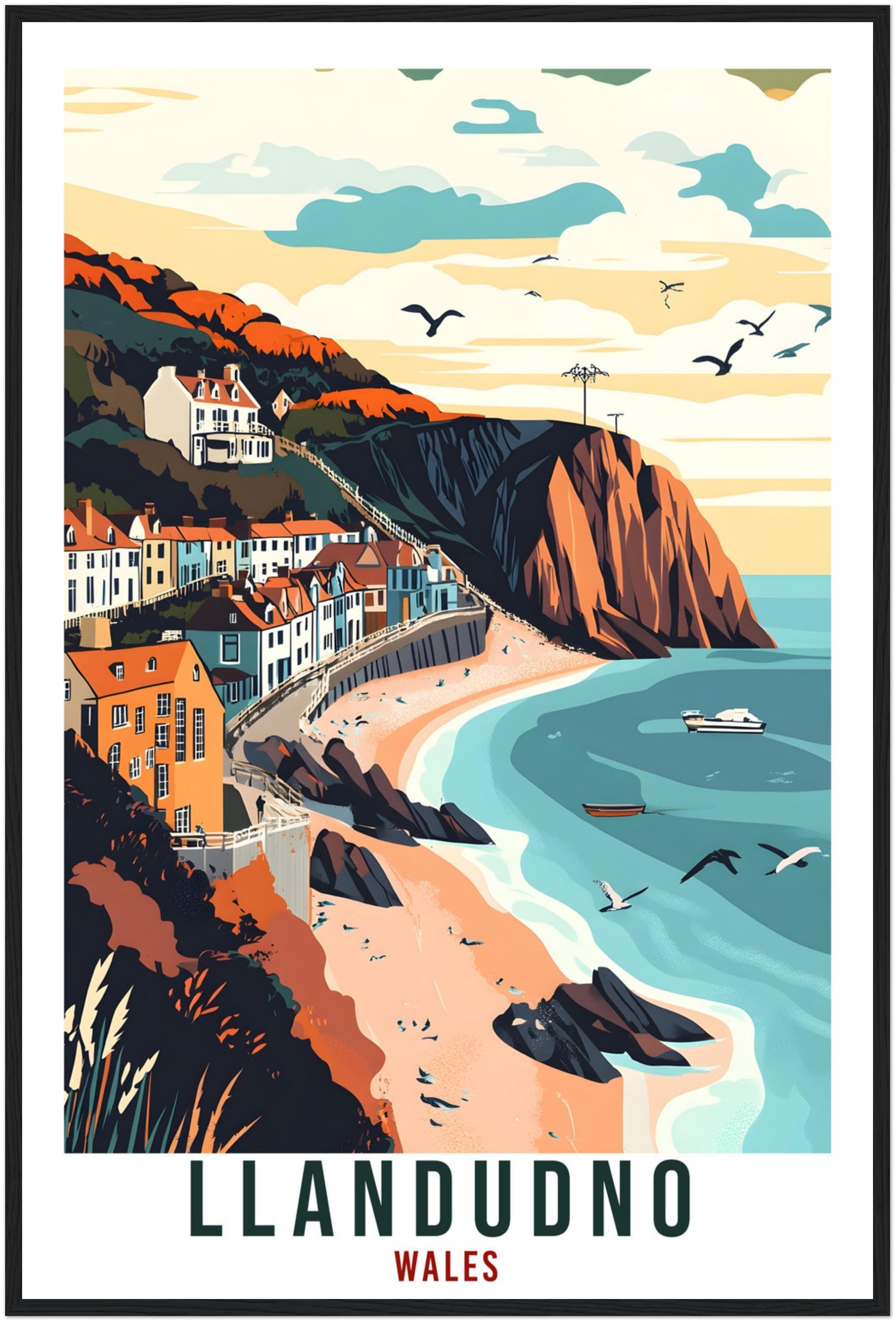 Llandudno Travel Print Wales Home Decor Llandudno Wall Art Wall Hanging Art Lover Wales Artwork Travel Poster Llandudno Travel Art Gift