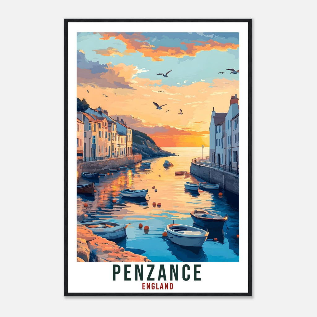 Penzance Travel Print Cornwall England Decor Penzance Wall Art Gift Wall Hanging Art Lover Penzance England Artwork Travel Poster Travel Art