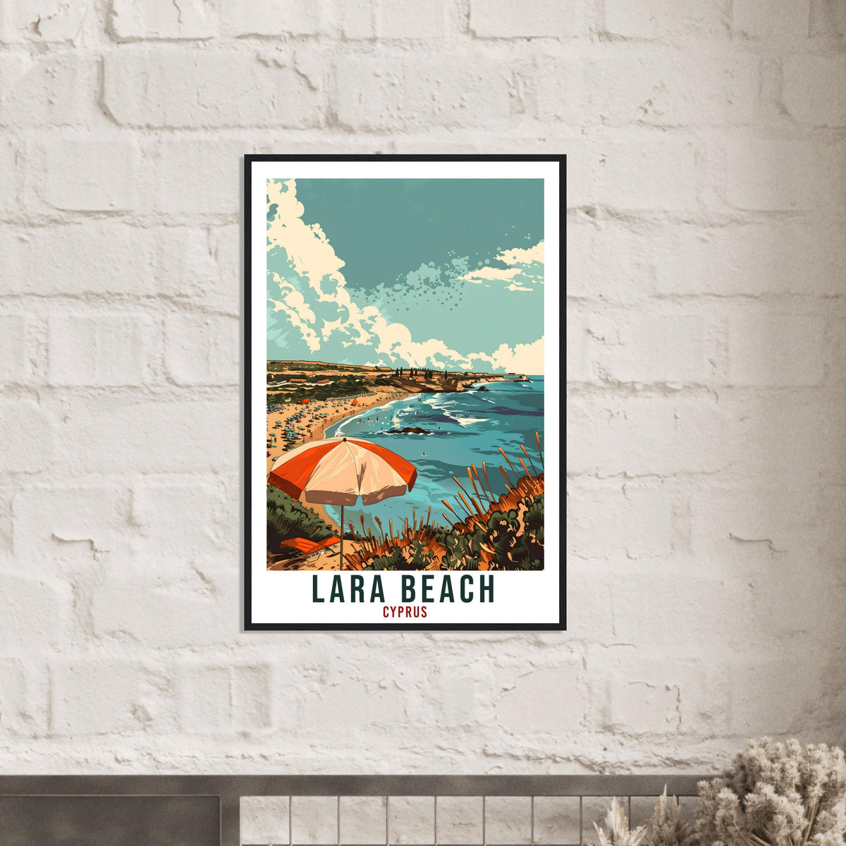 Lara Beach Cyprus Travel Print Cyprus Wall Art Wall Hanging Home Décor Lara Beach Gift Seaside Artwork Gift Cyprus Holiday Travel Poster