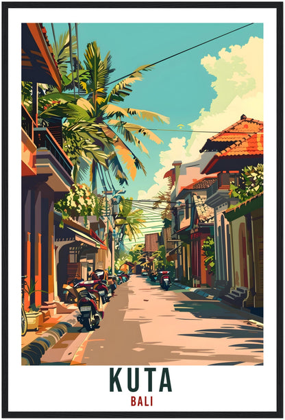 Kuta Bali Travel Print Bali Wall Art Wall Hanging Home Décor Kuta Gift Landmark Artwork Travel Art Lovers Indonesia Kuta Travel Poster