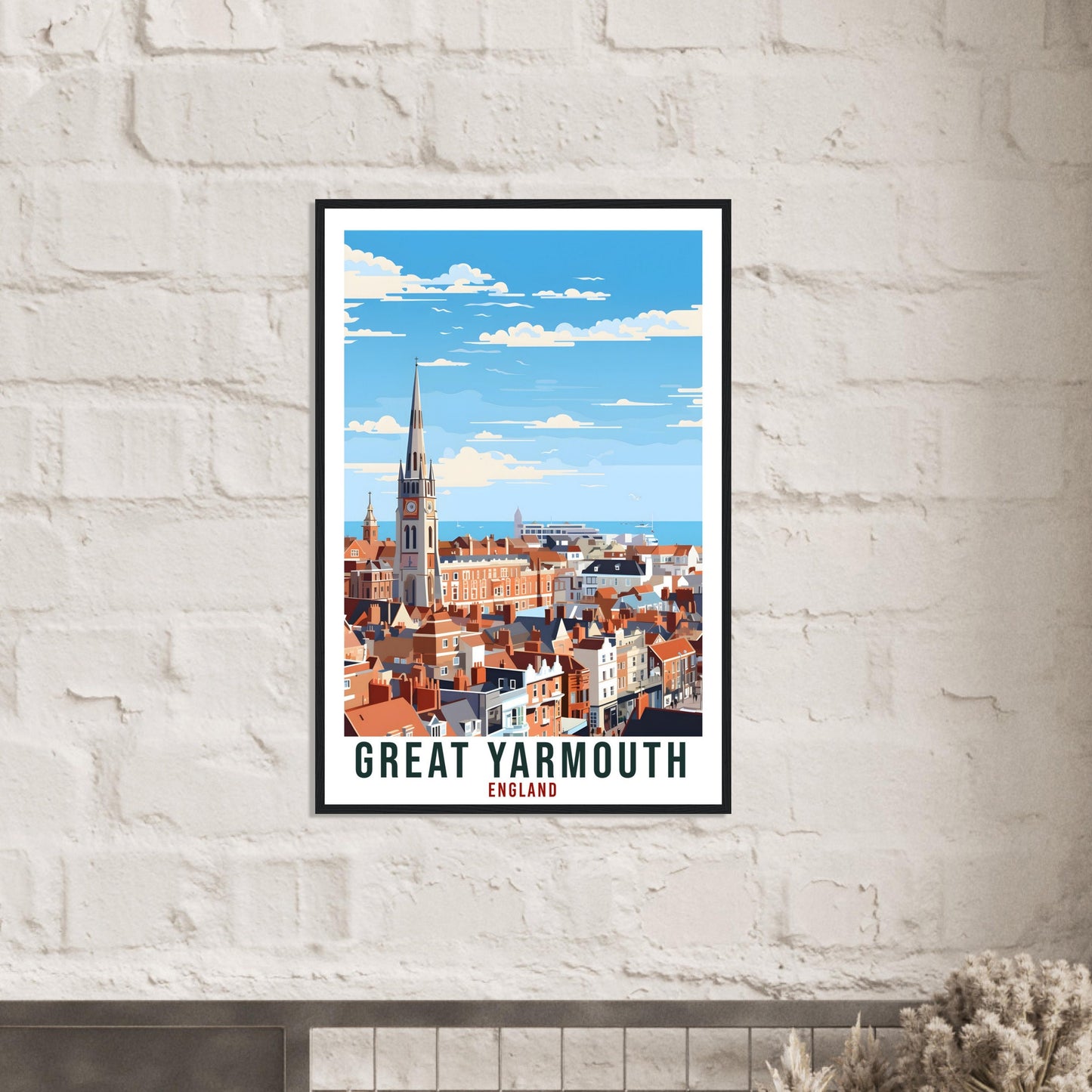 Great Yarmouth Travel Print Wall Art Wall Hanging Home Living Décor Great Yarmouth Gift Art Lovers Gift Artwork Gift England Travel Poster