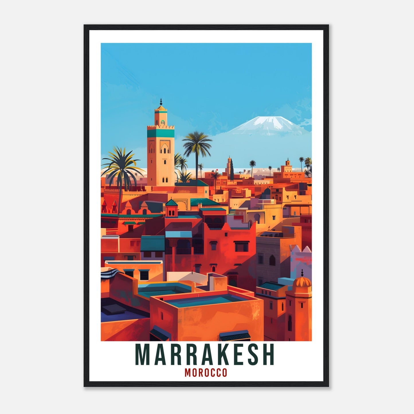 Marrakesh Morocco Travel Print Wall Art Wall Hanging Home Décor Marrakesh Gift Art Lovers Morocco Artwork Gift Print African Landmark Poster