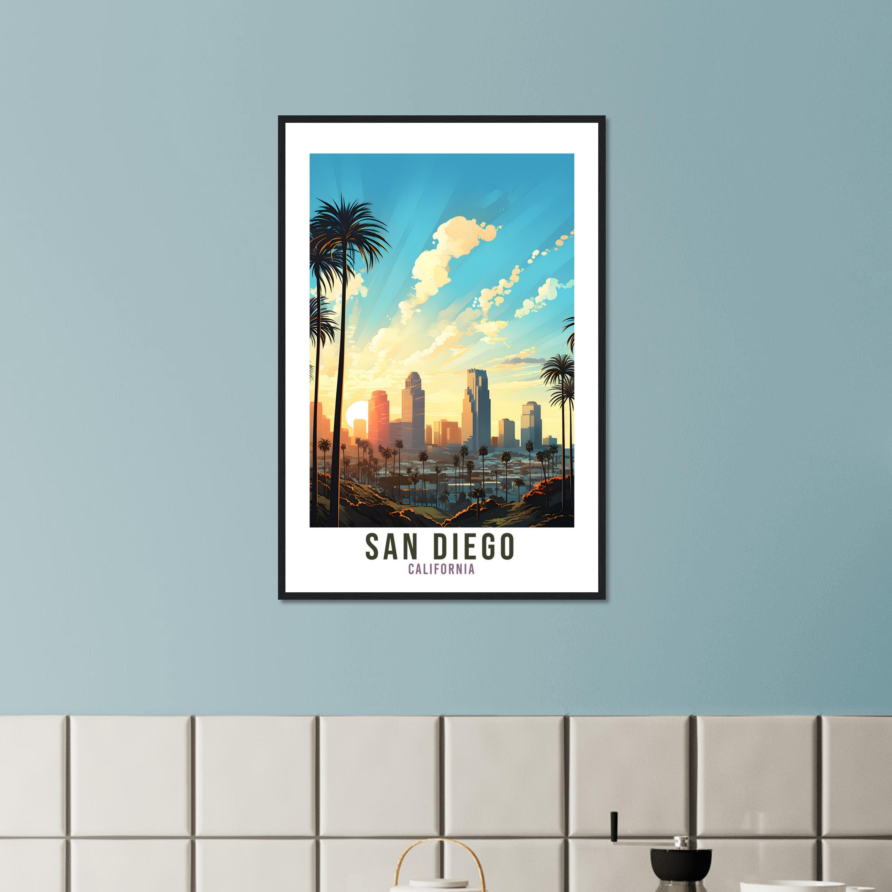 San Diego Travel Print San Diego California Wall Art San Diego Travel Poster Home Decor San Diego Art Lovers Gift San Diego Travel Art