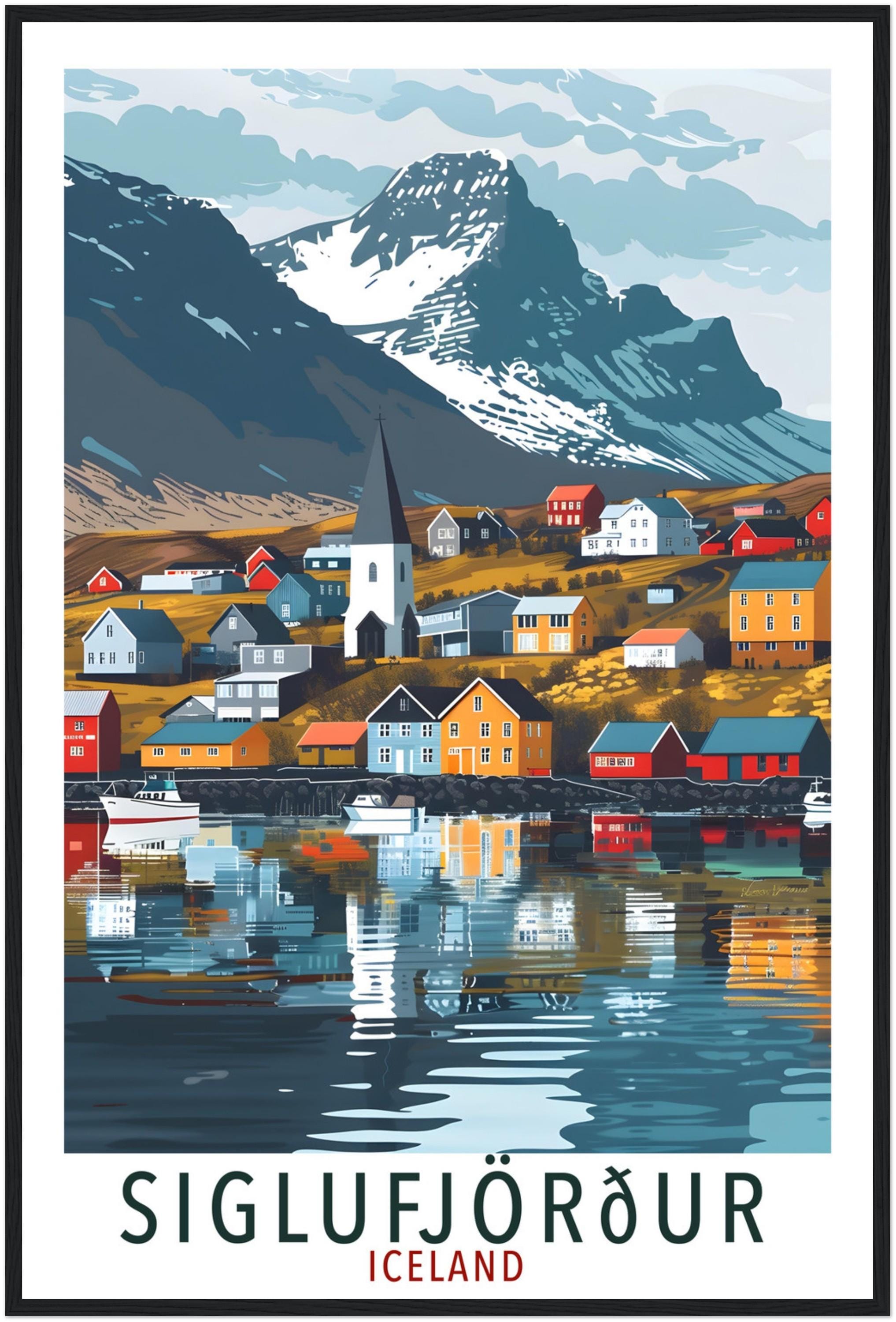 Siglufjördur Iceland Travel Print Wall Art Wall Hanging Home Décor Siglufjördur Gift Travel Art Iceland Artwork City Landscape Travel Poster