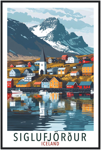 Siglufjördur Iceland Travel Print Wall Art Wall Hanging Home Décor Siglufjördur Gift Travel Art Iceland Artwork City Landscape Travel Poster