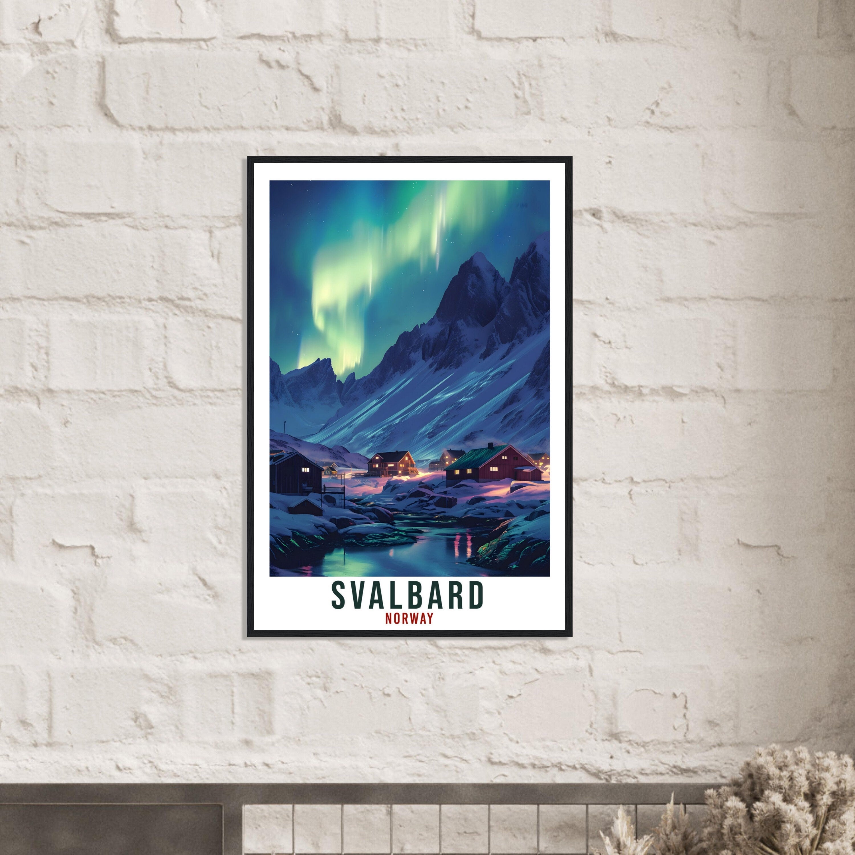 Svalbard Travel Print Winter Northern Lights Wall Art Wall Hanging Travel Art Gift Svalbard Travel Poster Norway Landscape Artwork Art Lover