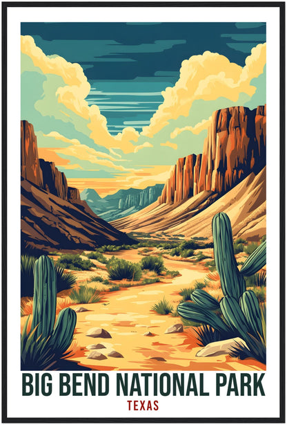 Big Bend National Park Texas USA Travel Print Wall Art Wall Hanging Home Décor Big Bend Park Gift Travel Art USA Artwork Travel Poster