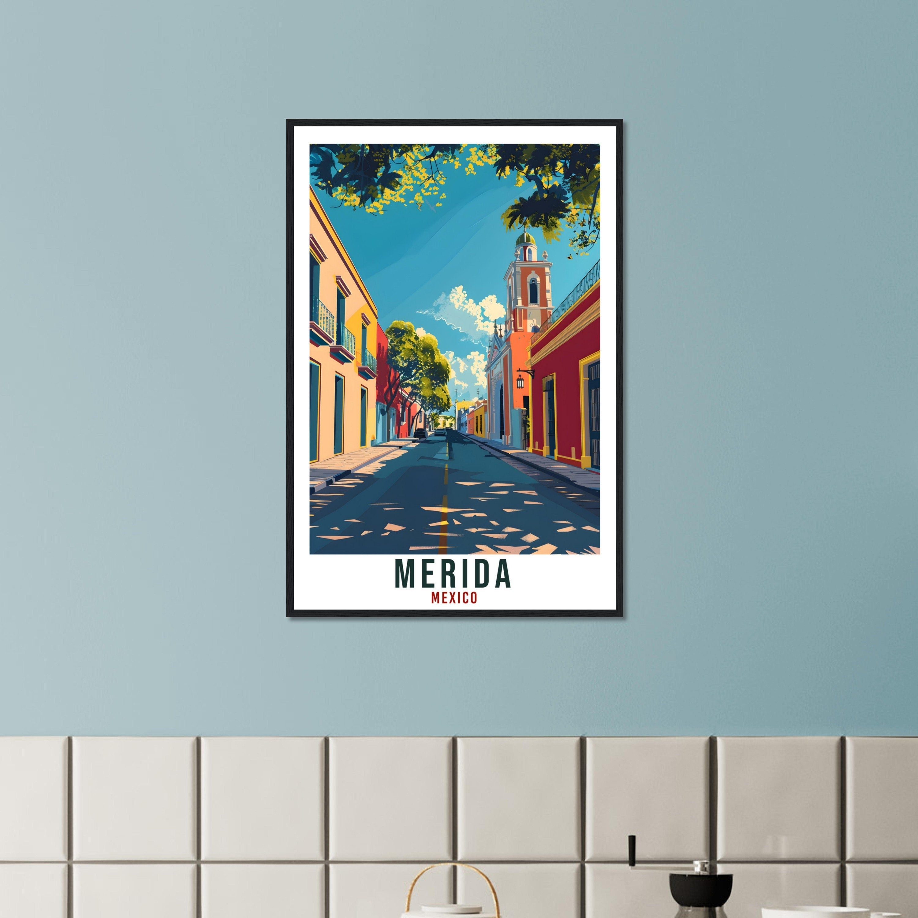 Merida Mexico Travel Print Mexico Wall Art Wall Hanging Home Décor Merida Gift Mexico Landmark Artwork Gift South America Travel Poster