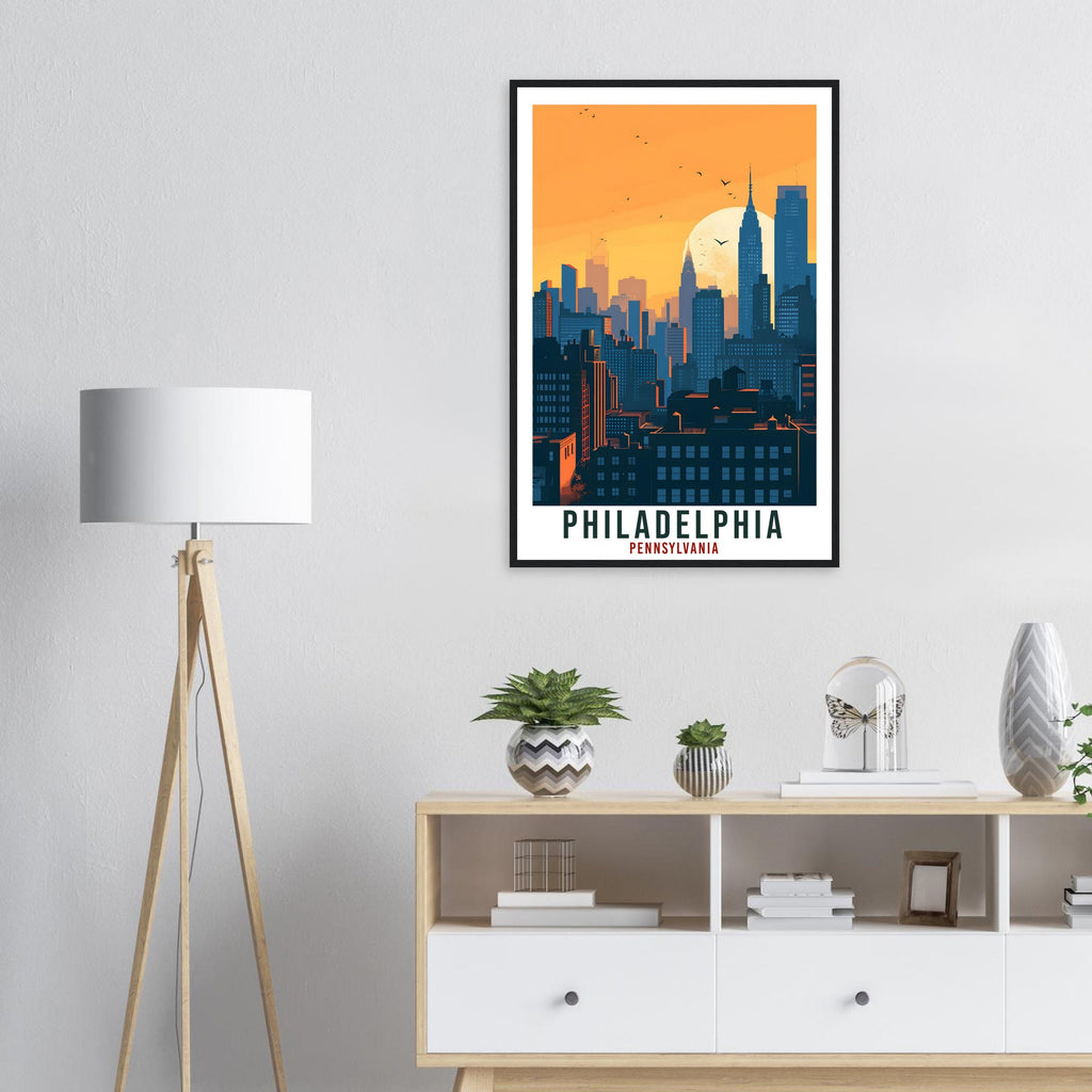 Philadelphia Travel Print Pennsylvania Home Decoration USA City Wall Art Wall Hanging Pennsylvania Artwork Philadelphia Travel Poster Decor