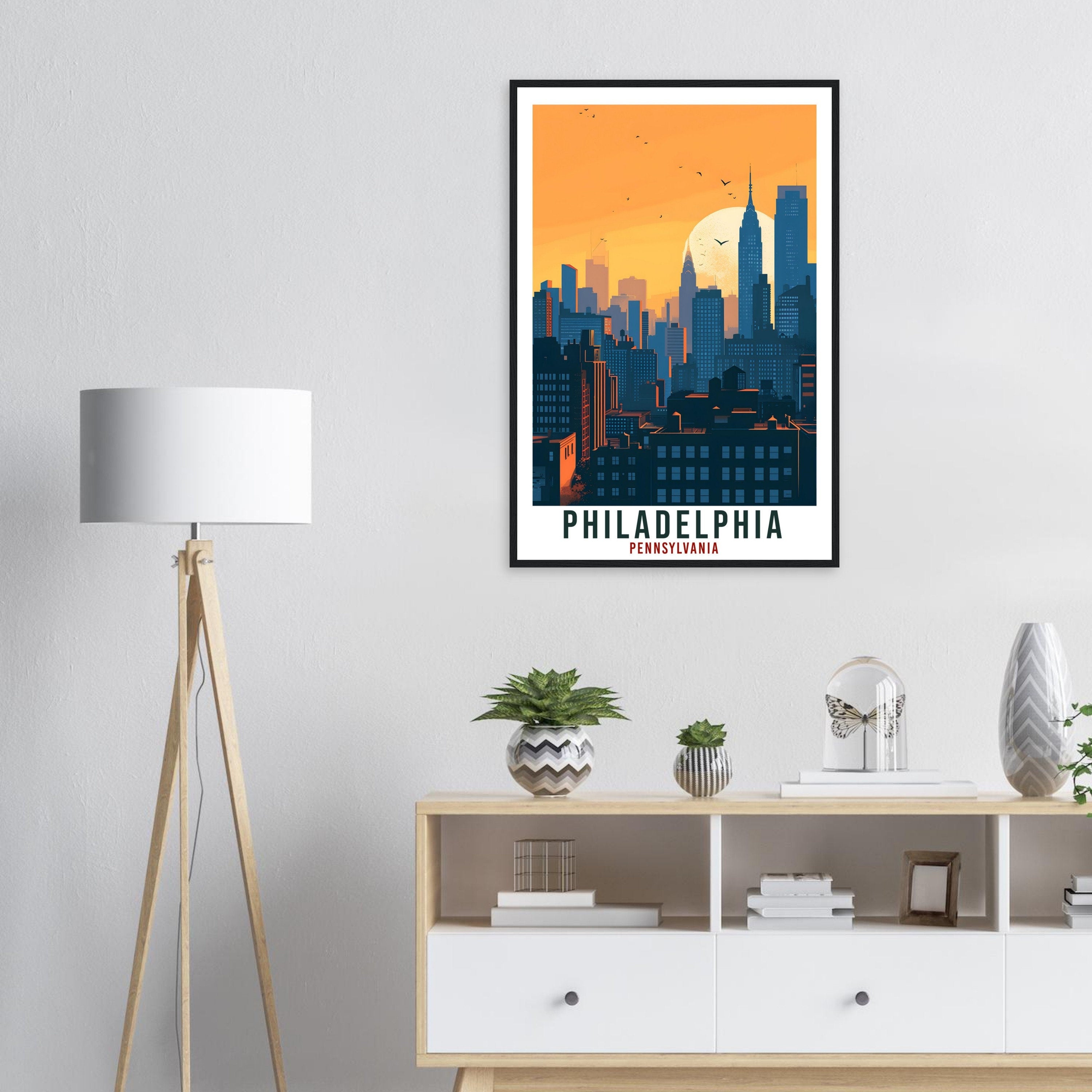 Philadelphia Travel Print Pennsylvania Home Decoration USA City Wall Art Wall Hanging Pennsylvania Artwork Philadelphia Travel Poster Decor
