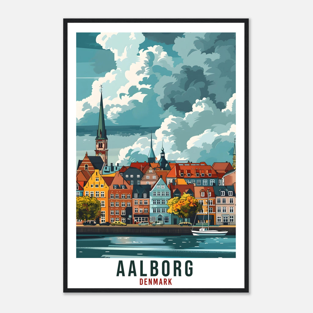 Aalborg Travel Print Denmark Wall Art Wall Hanging Home Living Décor Aalborg Gift Art Lovers Gift Denmark Artwork Gift Danish Travel Poster