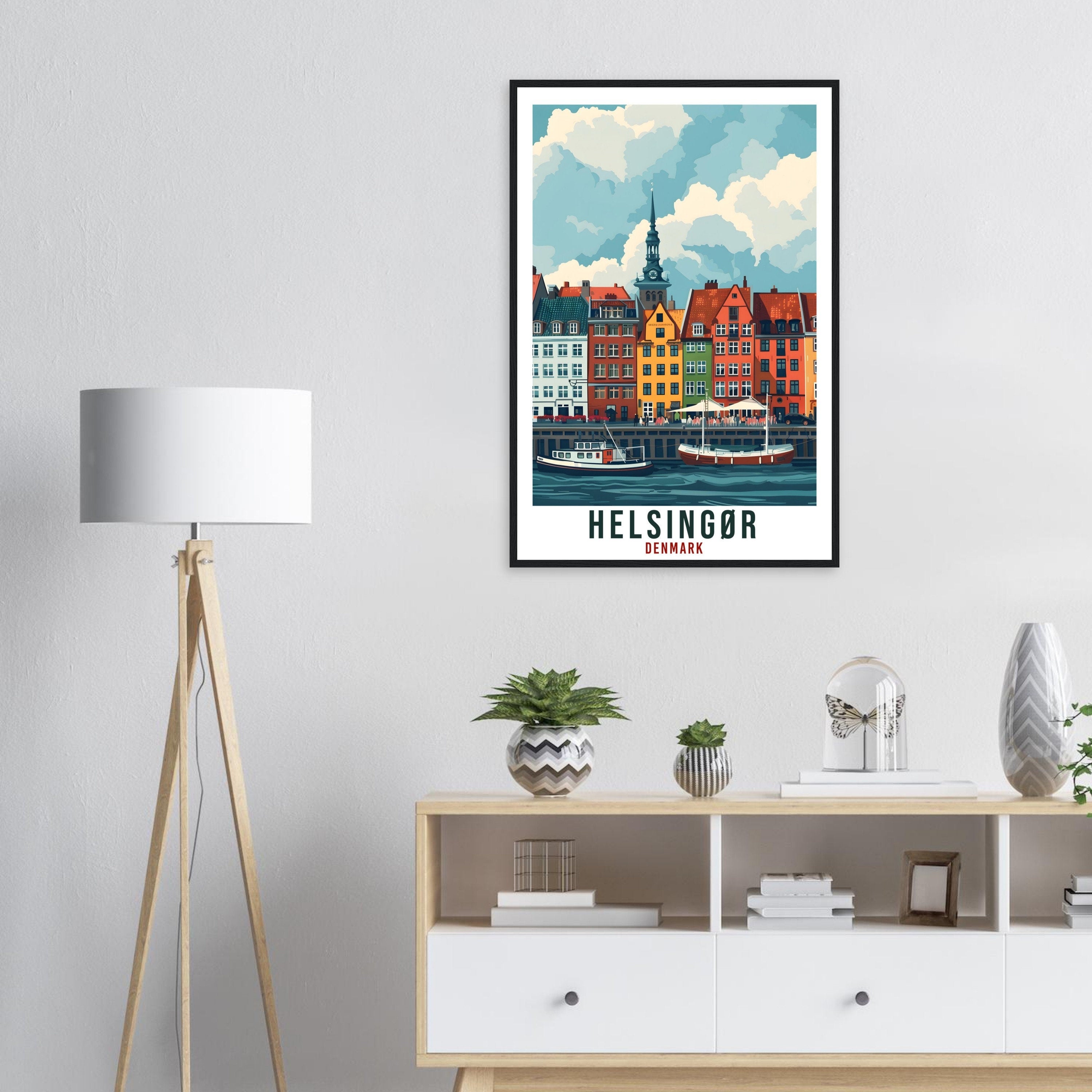 Helsingør Travel Print Denmark Wall Art Wall Hanging Home Living Décor Helsingør Gift Art Lovers Denmark Artwork Gift Danish Travel Poster