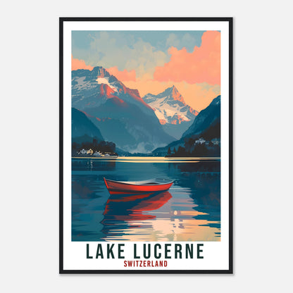 Lake Lucerne Travel Print Swiss Wall Art Wall Hanging Home Living Décor Lucerne Gift Art Lovers Switzerland Artwork Gift Swiss Travel Poster