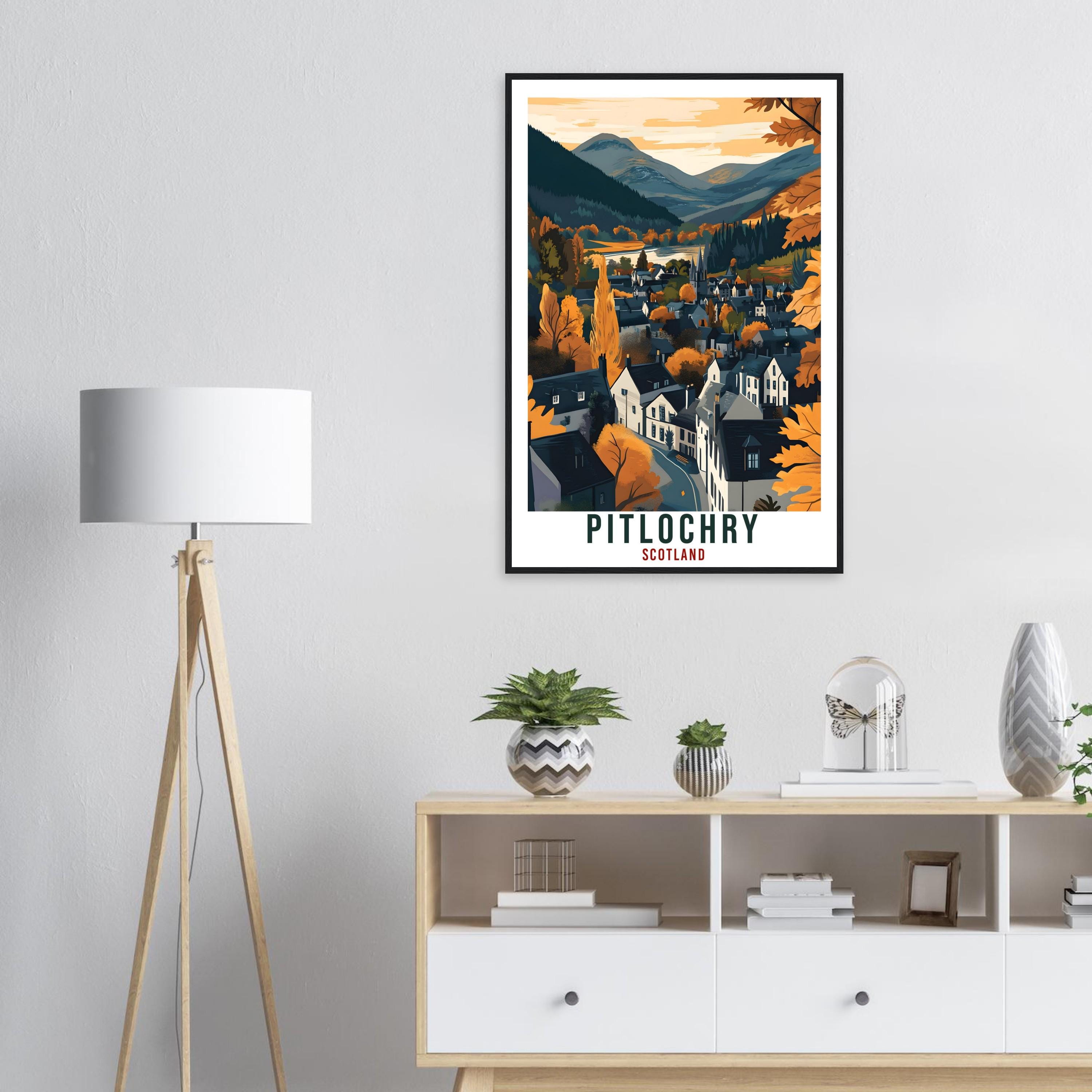 Pitlochry Travel Print Scotland Home Decor Pitlochry Wall Art Wall Hanging Art Lover Scotland Artwork Travel Poster Pitlochry Travel Art