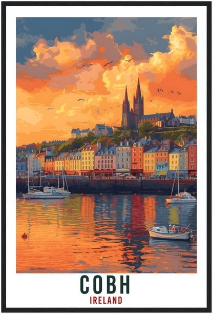 Cobh Travel Print Ireland Home Decoration Cobh Irish Town Wall Art Gift Wall Hanging Art Lover Irish Artwork Ireland Cobh Travel Poster