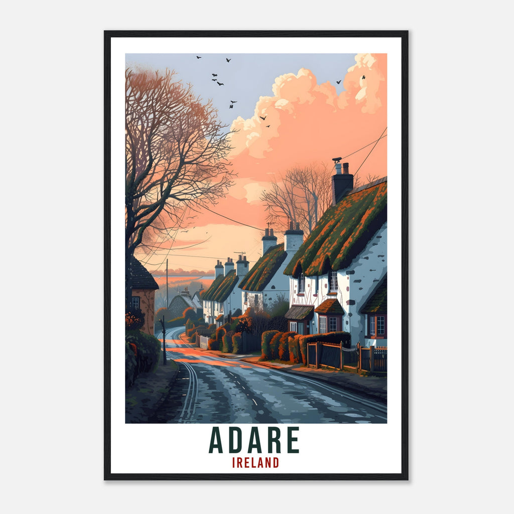 Adare Travel Print Ireland Home Decoration Adare Irish Town Wall Art Gift Wall Hanging Art Lover Irish Artwork Ireland Adare Travel Poster