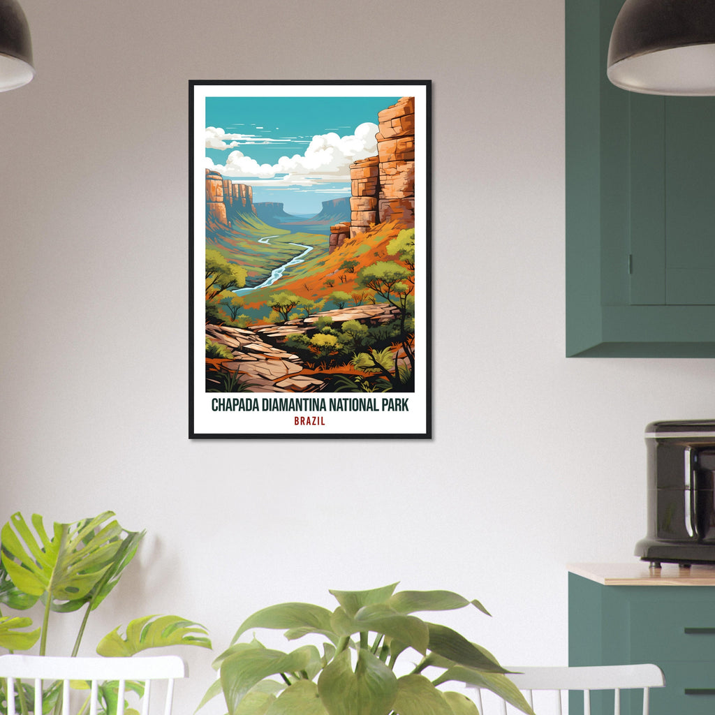 Chapada Diamantina Travel Print Wall Art Chapada Diamantina Brazil Wall Hanging Artwork Art Gifts Travel Poster Brazil Art Lovers Gift