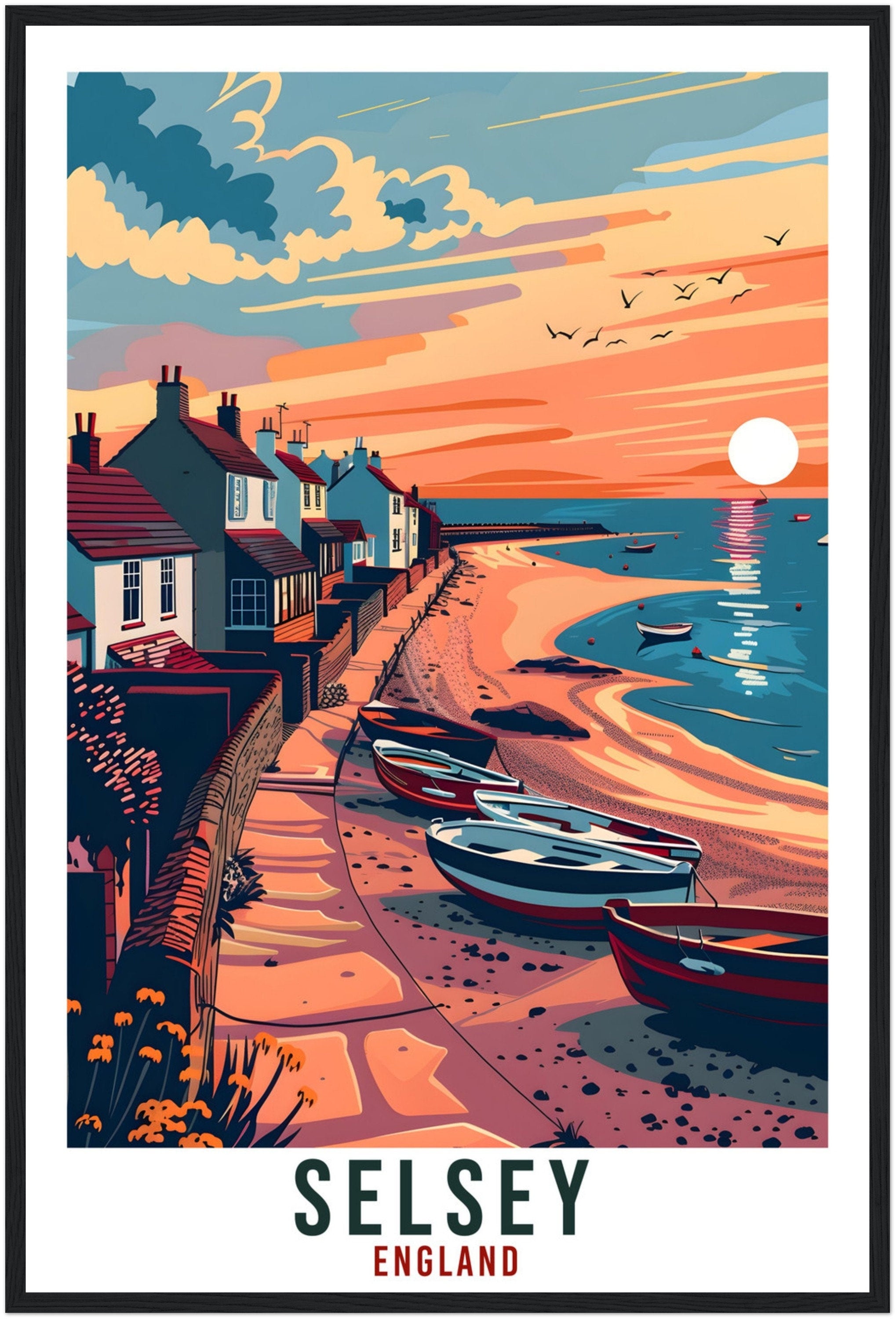 Selsey Travel Print Wall Art Selsey Wall Hanging Home Living Décor Selsey Gift Art Lovers Gift UK Artwork Gift Print England Travel Poster