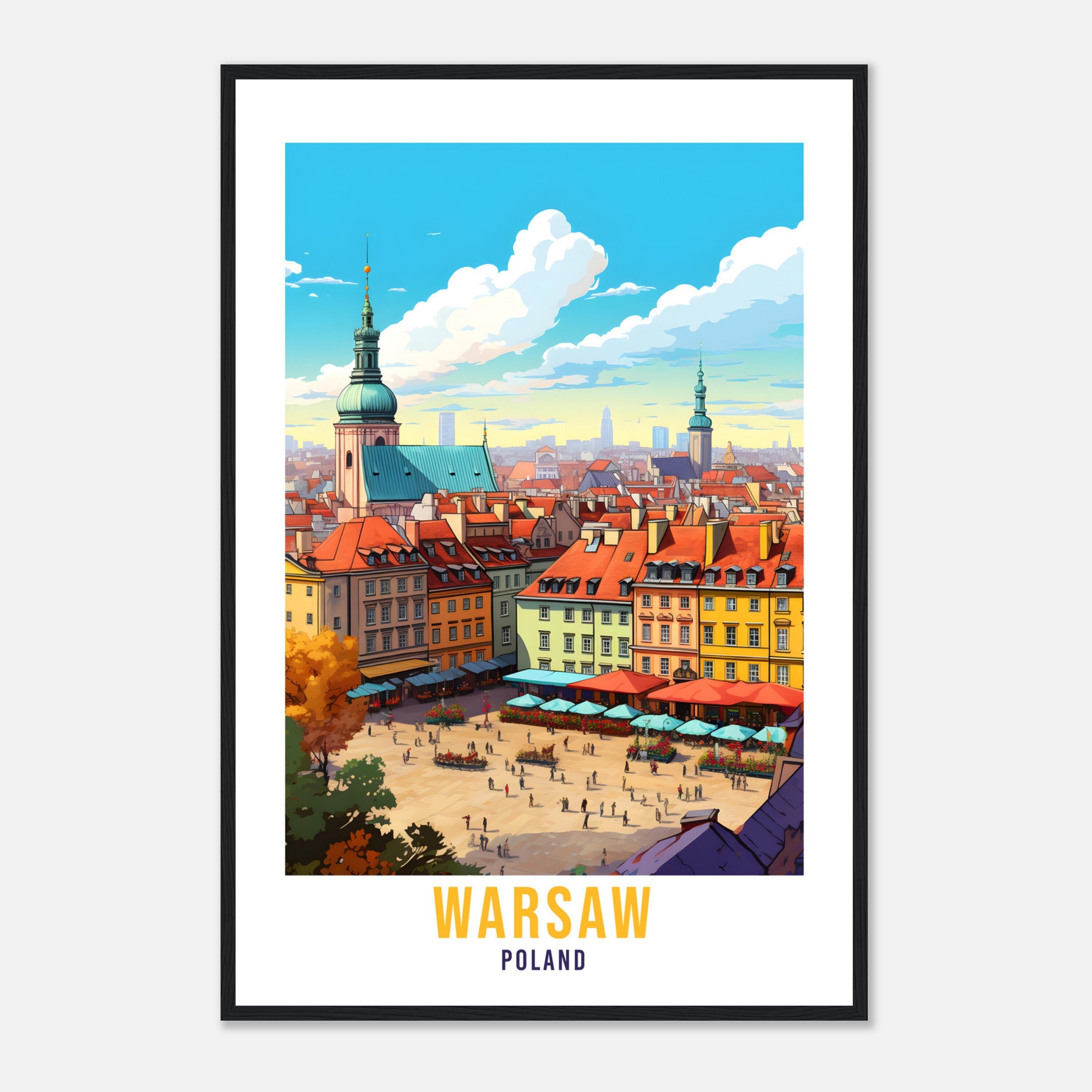 Warsaw Travel Print Wall Art Warsaw Wall Hanging Poland Gift Warsaw Holiday Print Art Print Warsaw Travel Gift Travel Poster Warsaw City Art