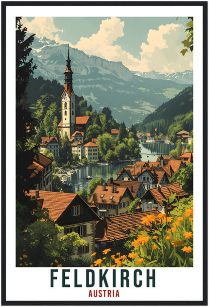 Feldkirch Gift Travel Print Austria Home Decoration Austrian Wall Art Gift Wall Hanging Art Lover Austria Artwork Feldkirch Travel Poster