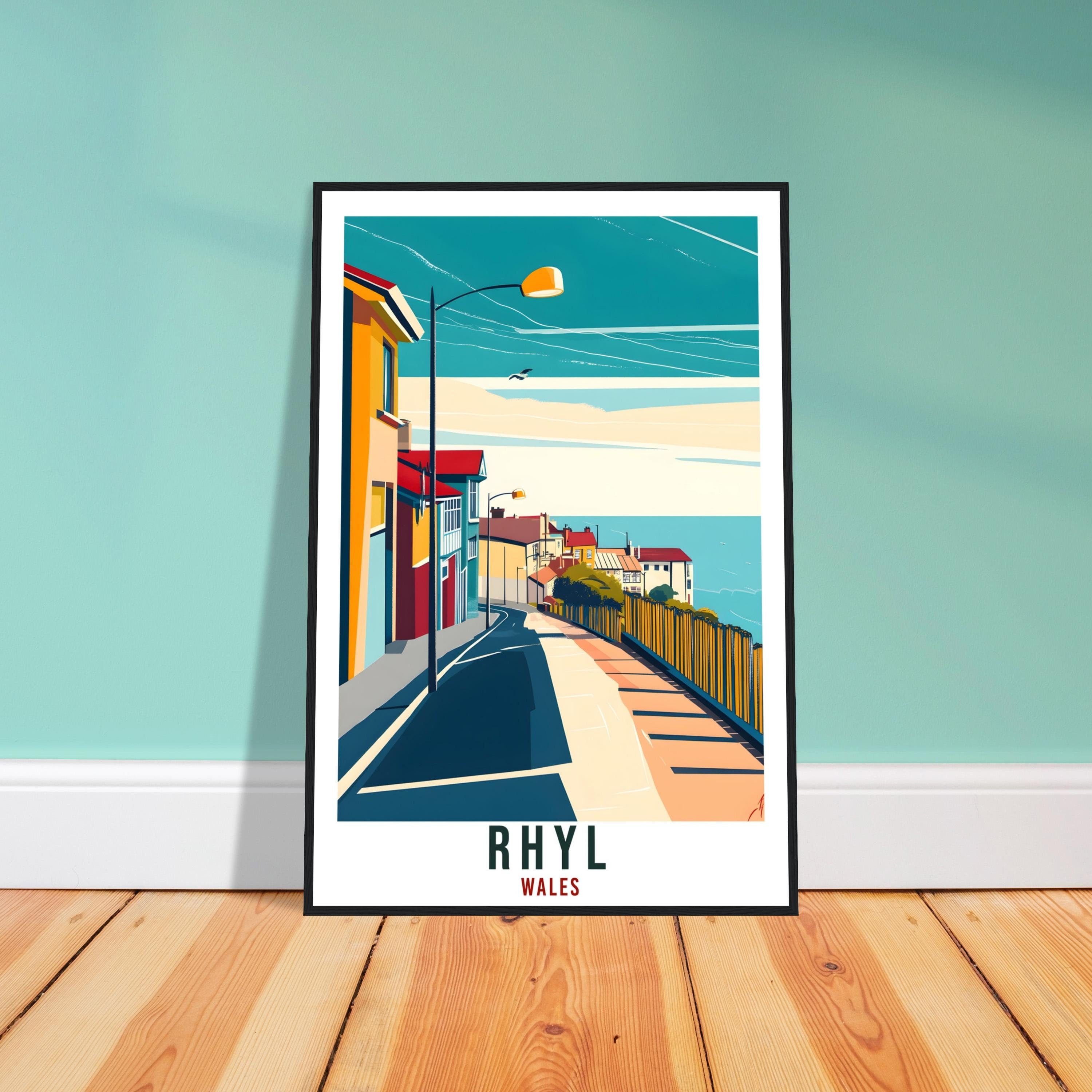 Rhyl Travel Print Wales Home Decor Rhyl Wall Art Wall Hanging Art Lover Wales Artwork Travel Poster Wales Rhyl Travel Artwork Rhyl Gift