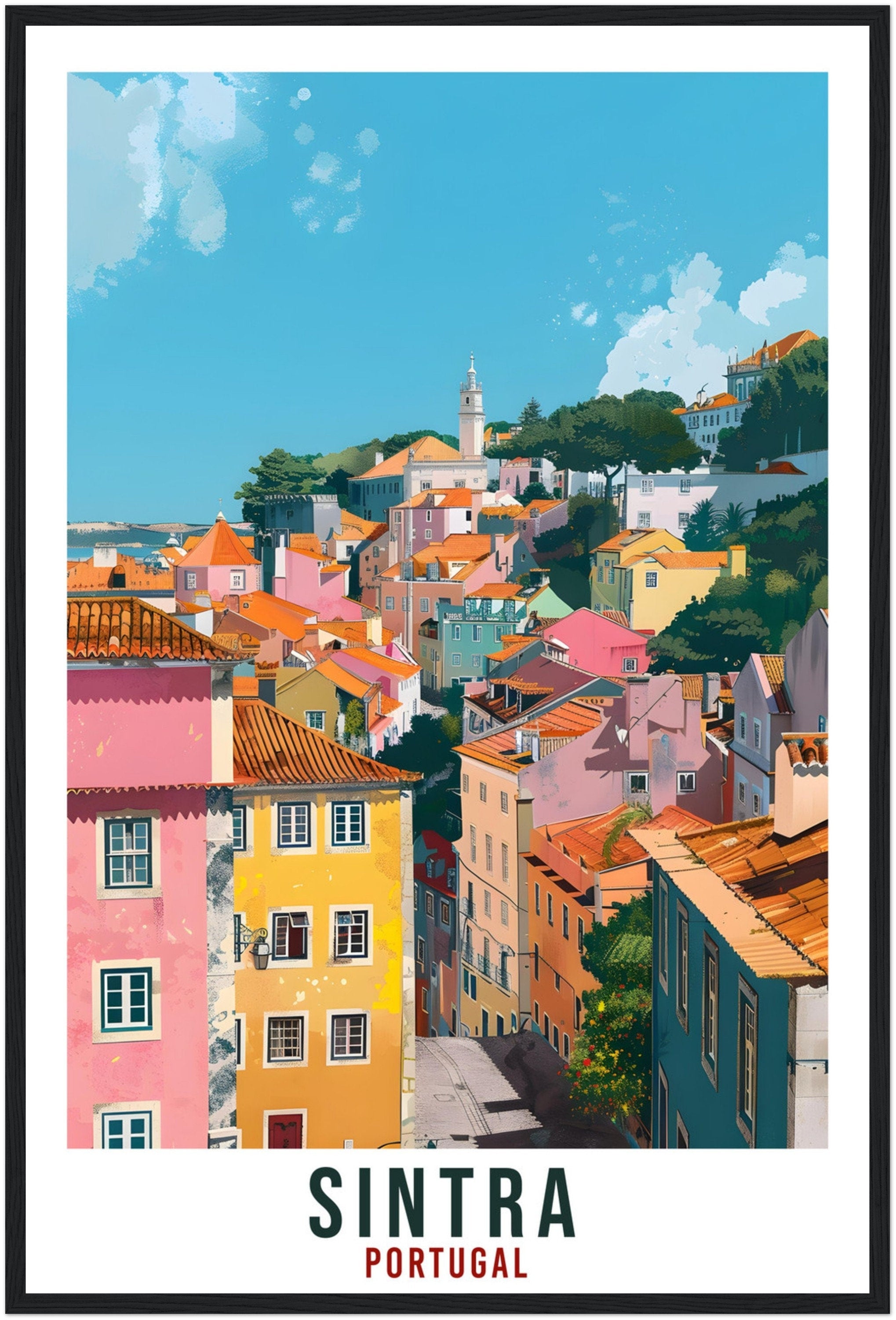 Sintra Travel Print Portugal Wall Art Wall Hanging Home Décor Sintra Gift Portugal Landmark Artwork Gift Portugal Sintra Travel Poster Gift