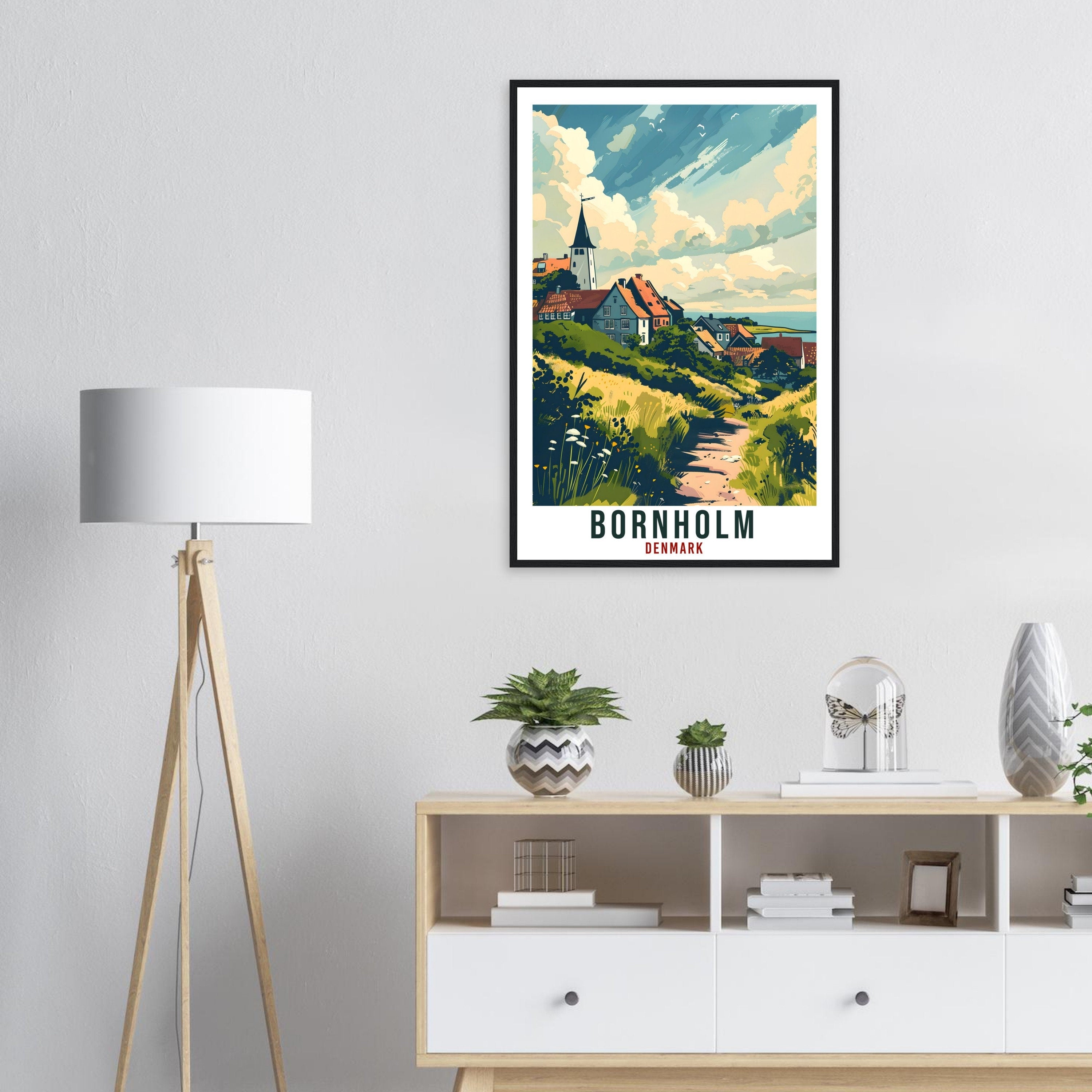 Bornholm Travel Print Denmark Wall Art Wall Hanging Home Living Décor Bornholm Gift Art Lover Gift Denmark Artwork Gift Danish Travel Poster
