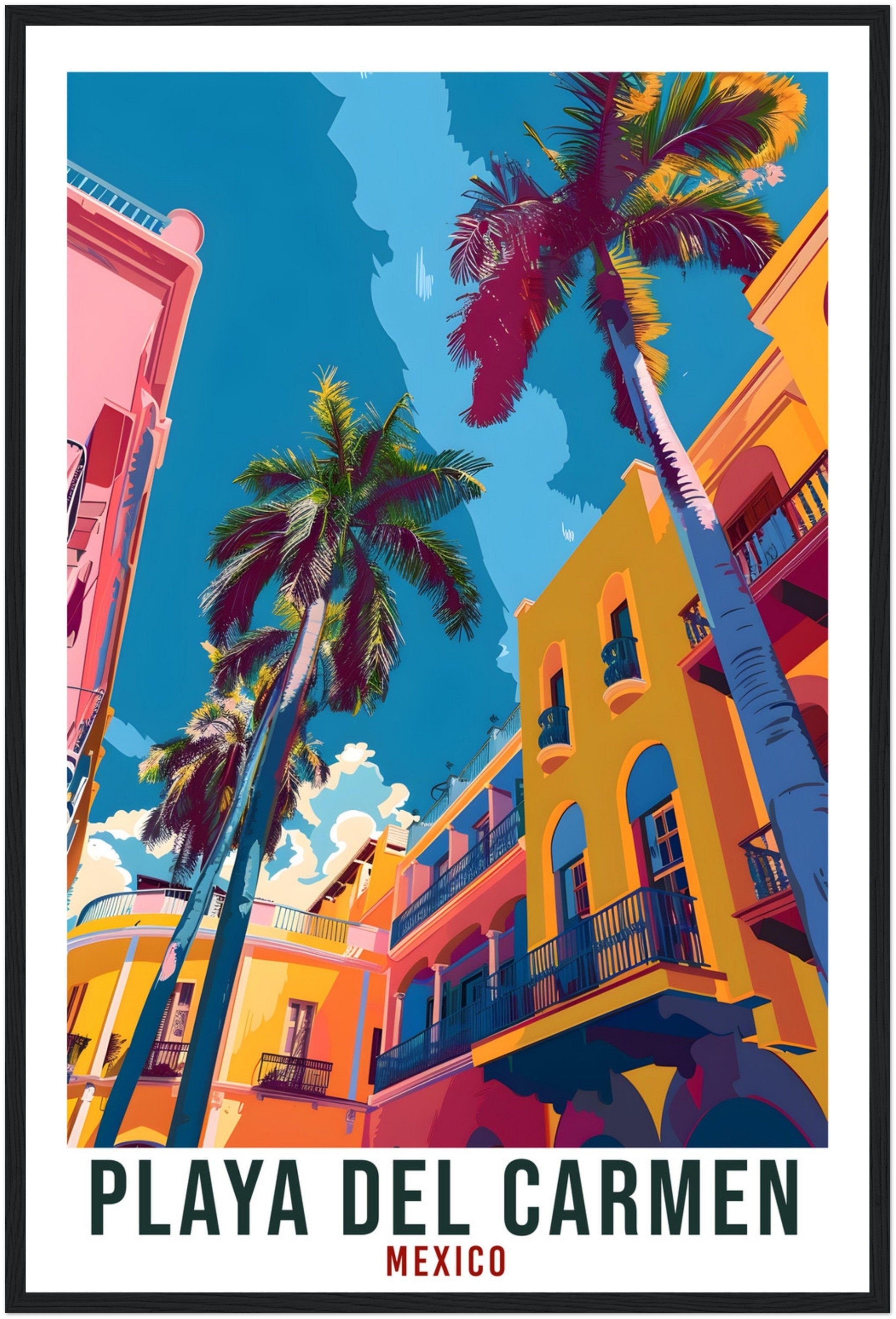Playa Del Carmen Mexico Travel Print Mexico Wall Art Wall Hanging Home Décor Playa Del Carmen Gift Artwork Gift South America Travel Poster