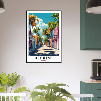 Key West Travel Print Florida Keys United States Decor Wall Art Gift Wall Hanging Art Lover Key West American Artwork Travel Poster USA Art