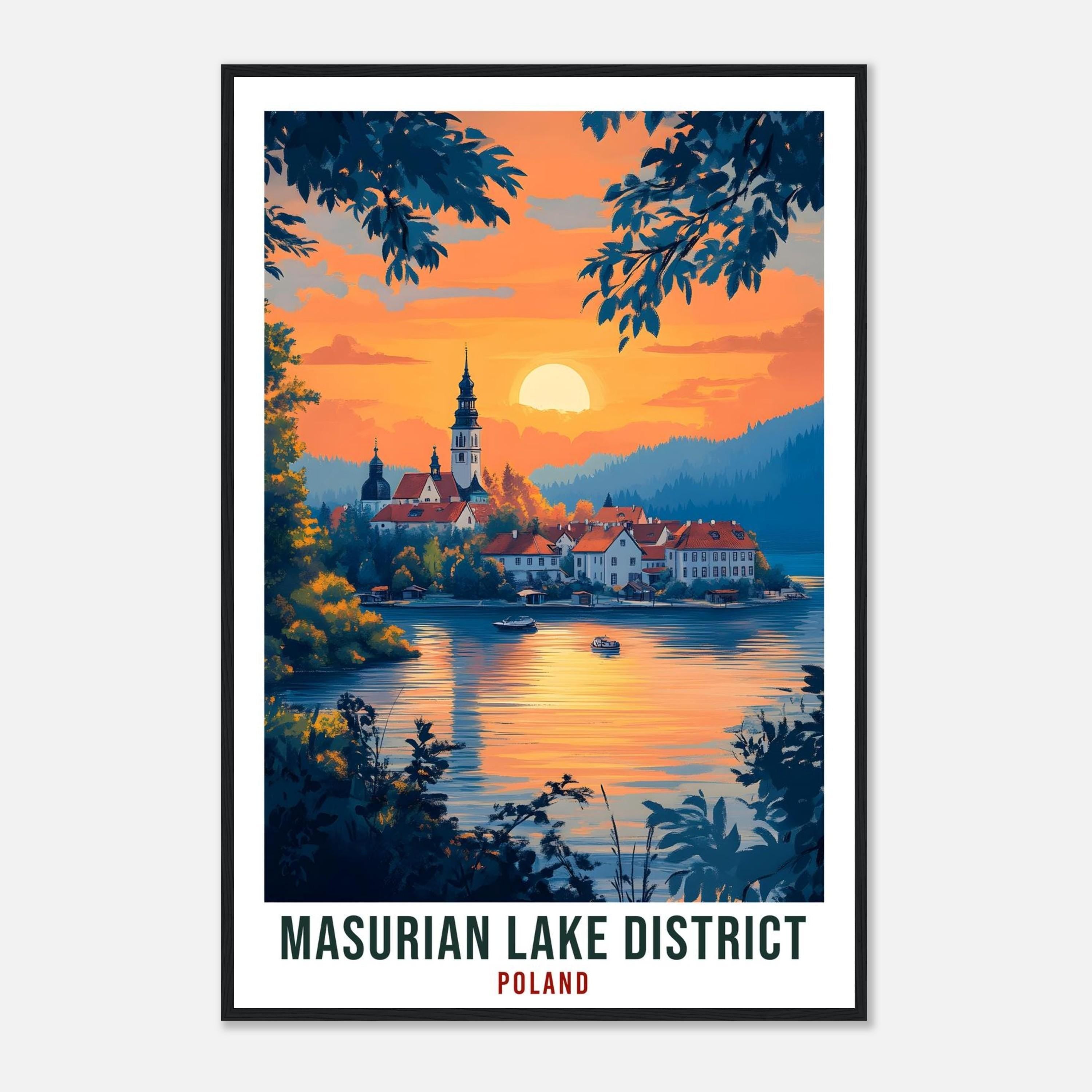 Masurian Lake District Travel Print Poland Home Decor Wall Art Gift Wall Hanging Art Lover Masurian Lake Polish Artwork Travel Poster Poland