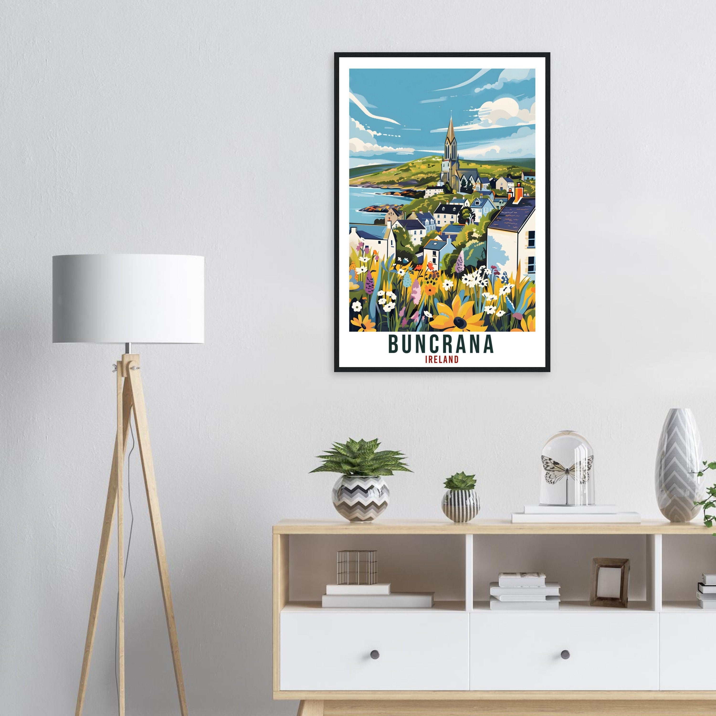 Buncrana Travel Print Ireland Wall Art Wall Hanging Home Living Décor Buncrana Gift Art Lovers Gift Irish Artwork Gift Ireland Travel Poster