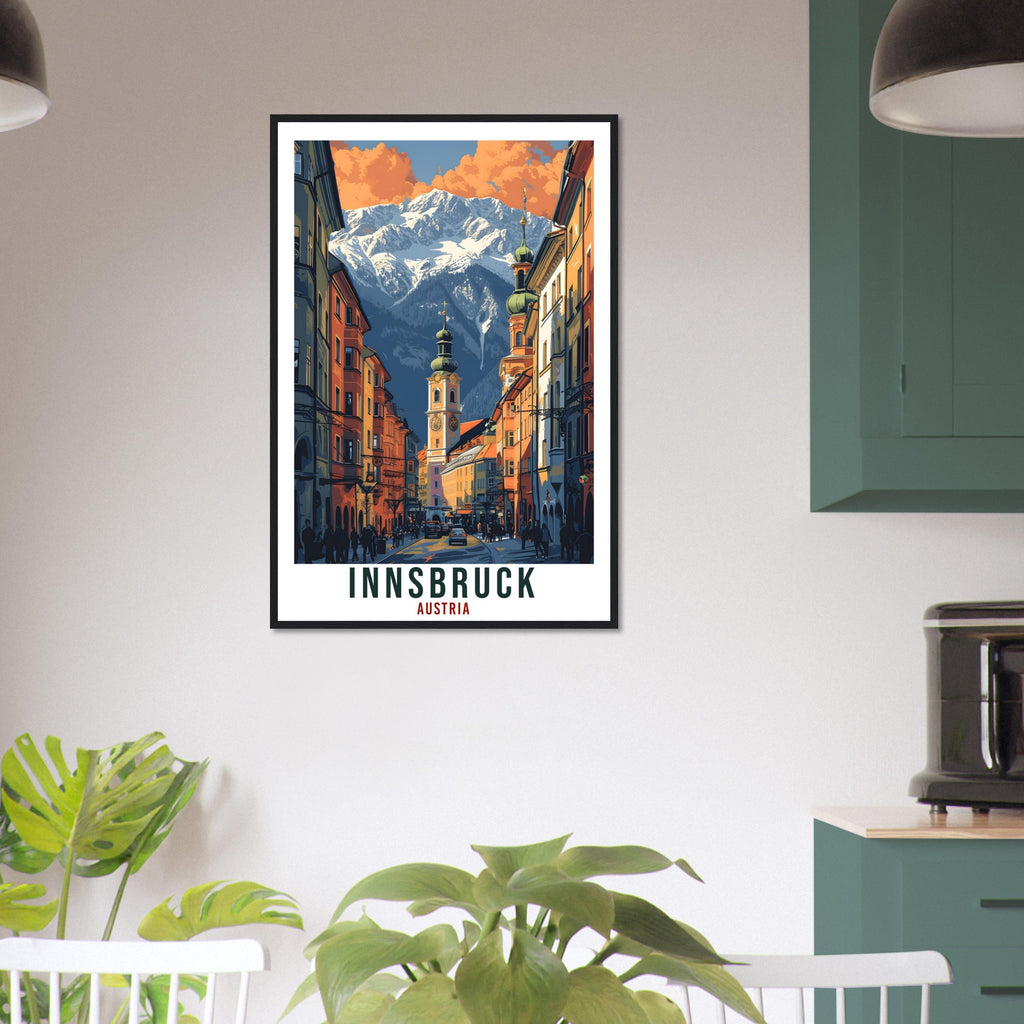 Innsbruck Travel Print Austria Home Decor Innsbruck Austrian Wall Art Gift Wall Hanging Art Lover Austria Artwork Innsbruck Travel Poster