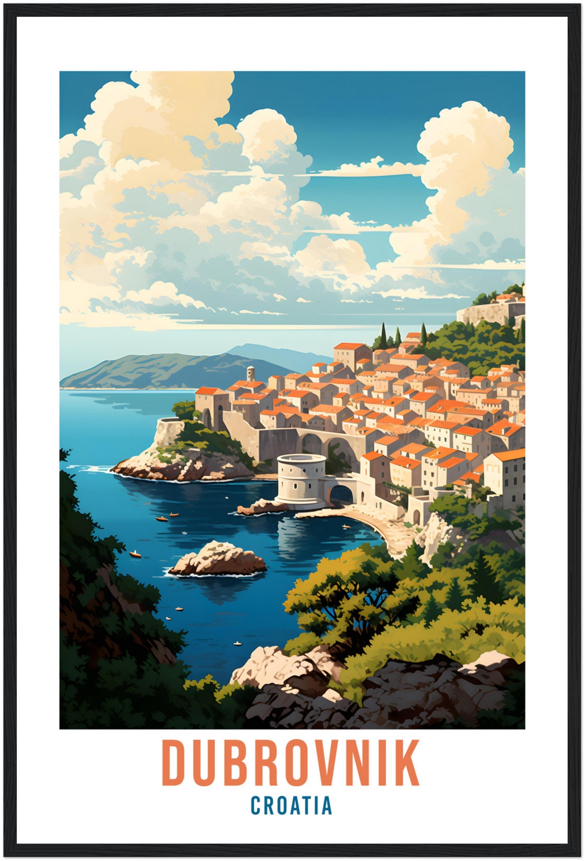 Dubrovnik Croatia Travel Print Wall Art Dubrovnik Wall Hanging Home Décor Croatia Gift Art Lovers Dubrovnik Art Lover Gift Croatia Print