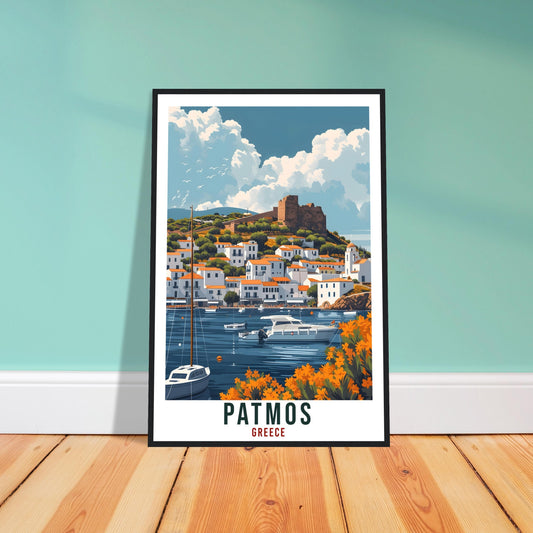 Patmos Travel Print Greece Home Decoration Patmos Greek Island Wall Art Gift Wall Hanging Art Lover Greece Artwork Patmos Gift Travel Poster