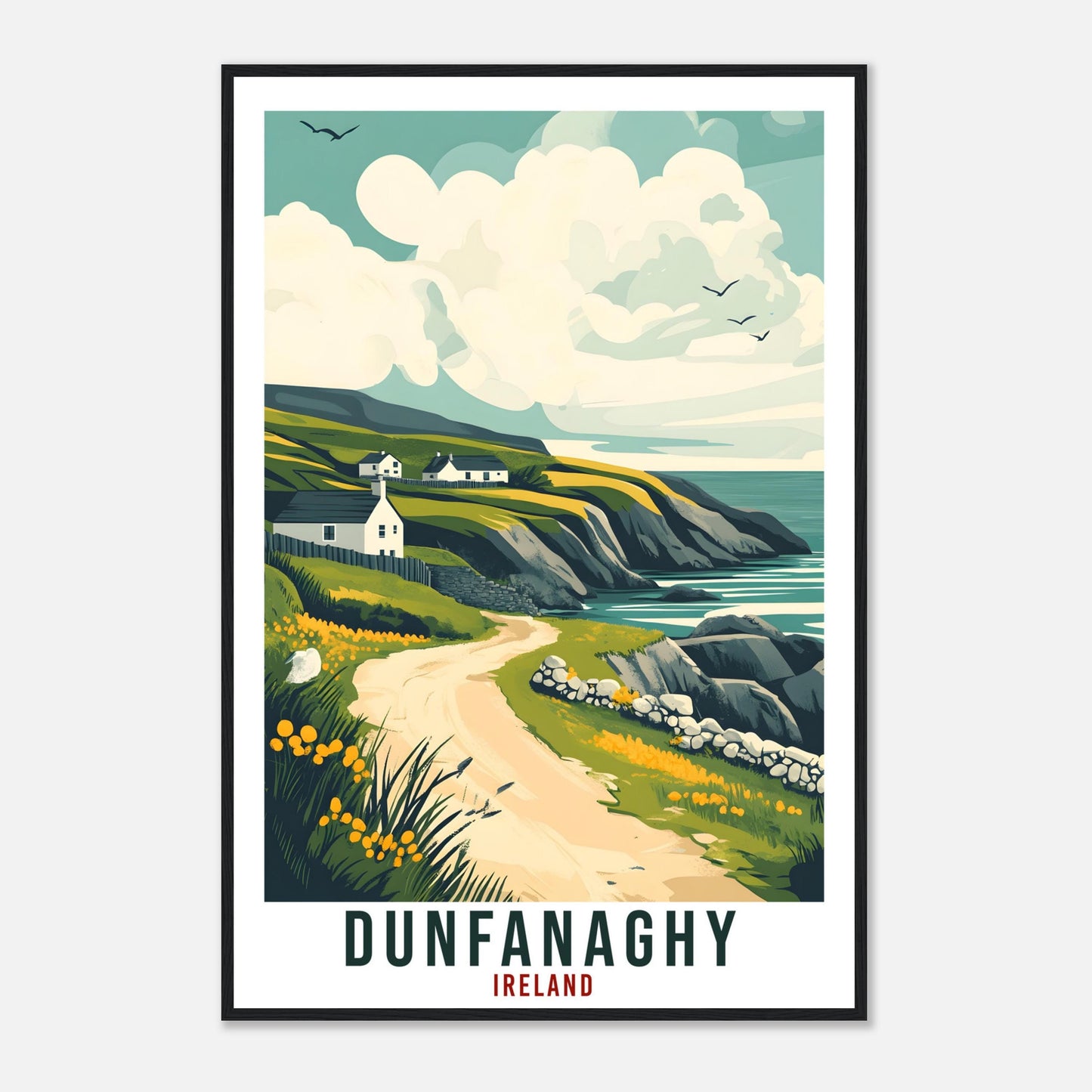 Dunfanaghy Travel Print Ireland Home Decor Donegal Wall Art Wall Hanging Art Lover Irish Artwork Travel Poster Dunfanaghy Ireland Travel Art