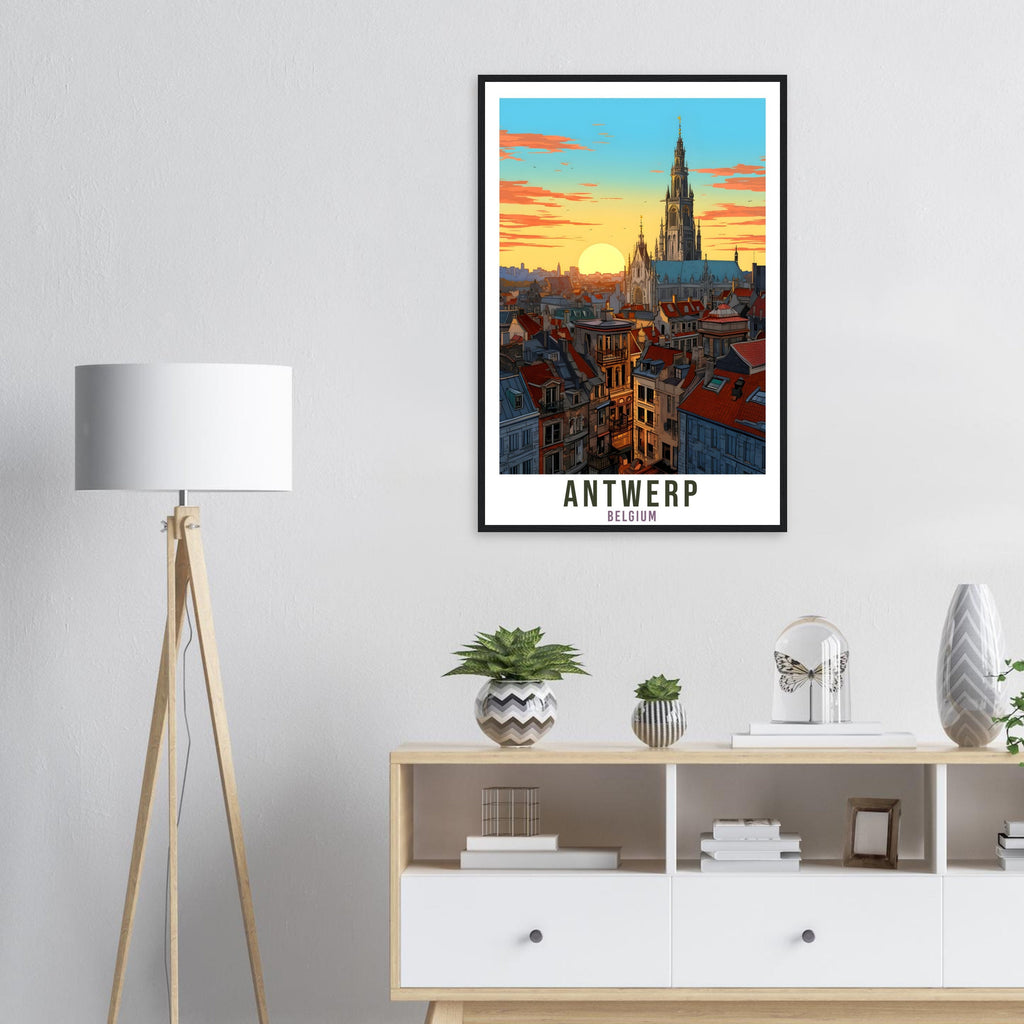 Antwerp Travel Poster Wall Art Antwerp Belgium Home Décor Artwork Wall Hanging Antwerp Art Gift Antwerp Travel Print Belgian Art Lovers Gift