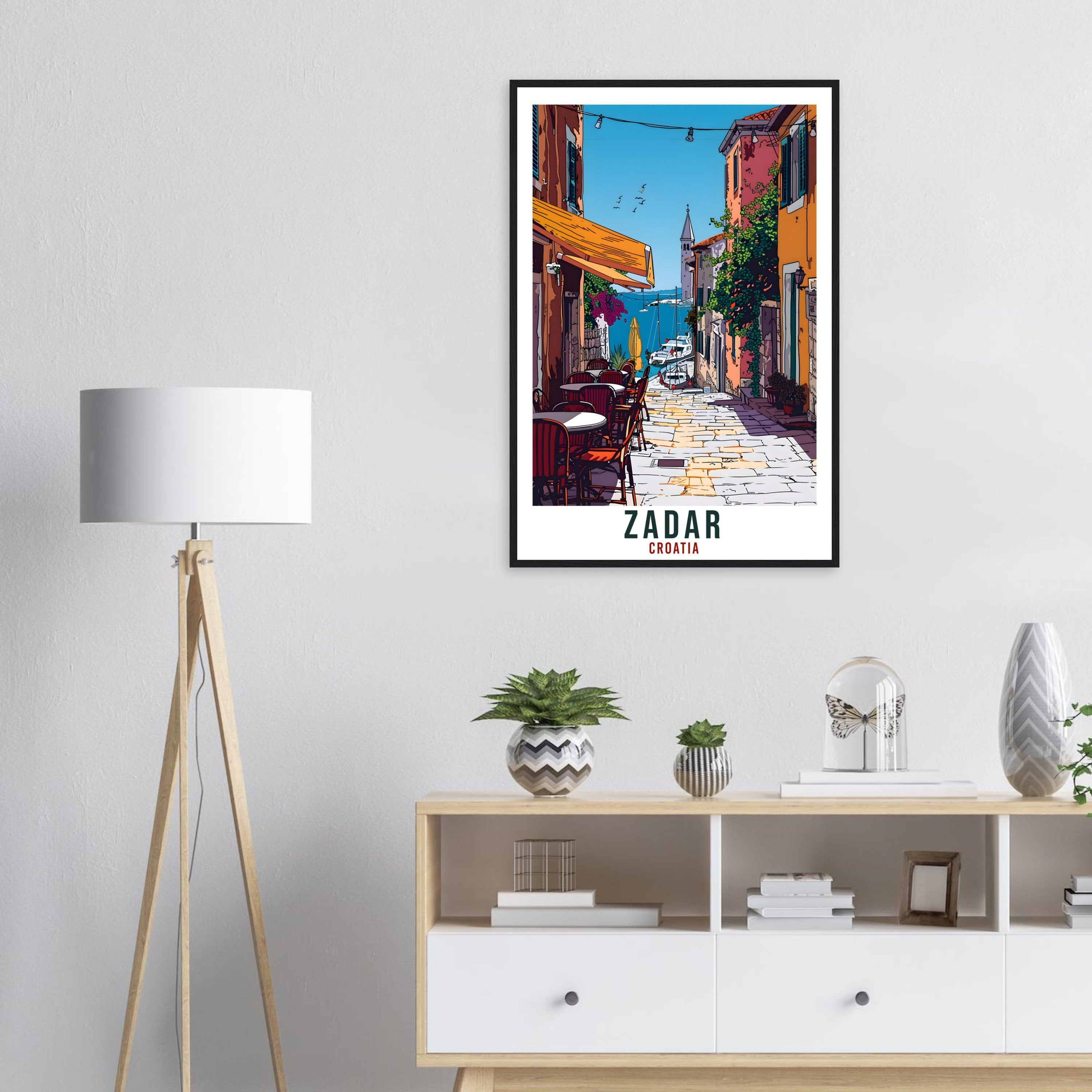 Zadar Travel Print Croatia Wall Art Wall Hanging Home Décor Zadar Gift Croatian Landmark Artwork Gift Zadar Croatia Holiday Travel Poster