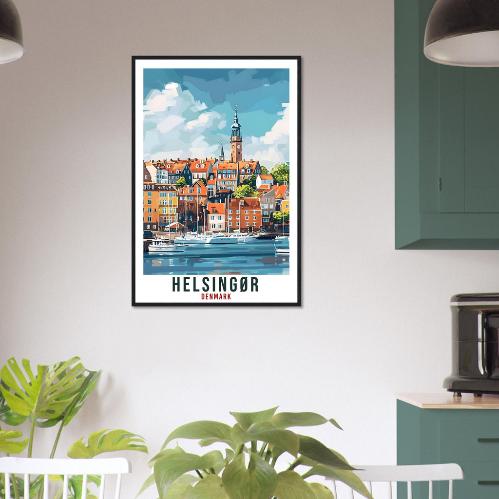 Helsingør Travel Poster Denmark Wall Art Wall Hanging Home Living Décor Helsingør Gift Art Lovers Denmark Artwork Gift Danish Travel Print