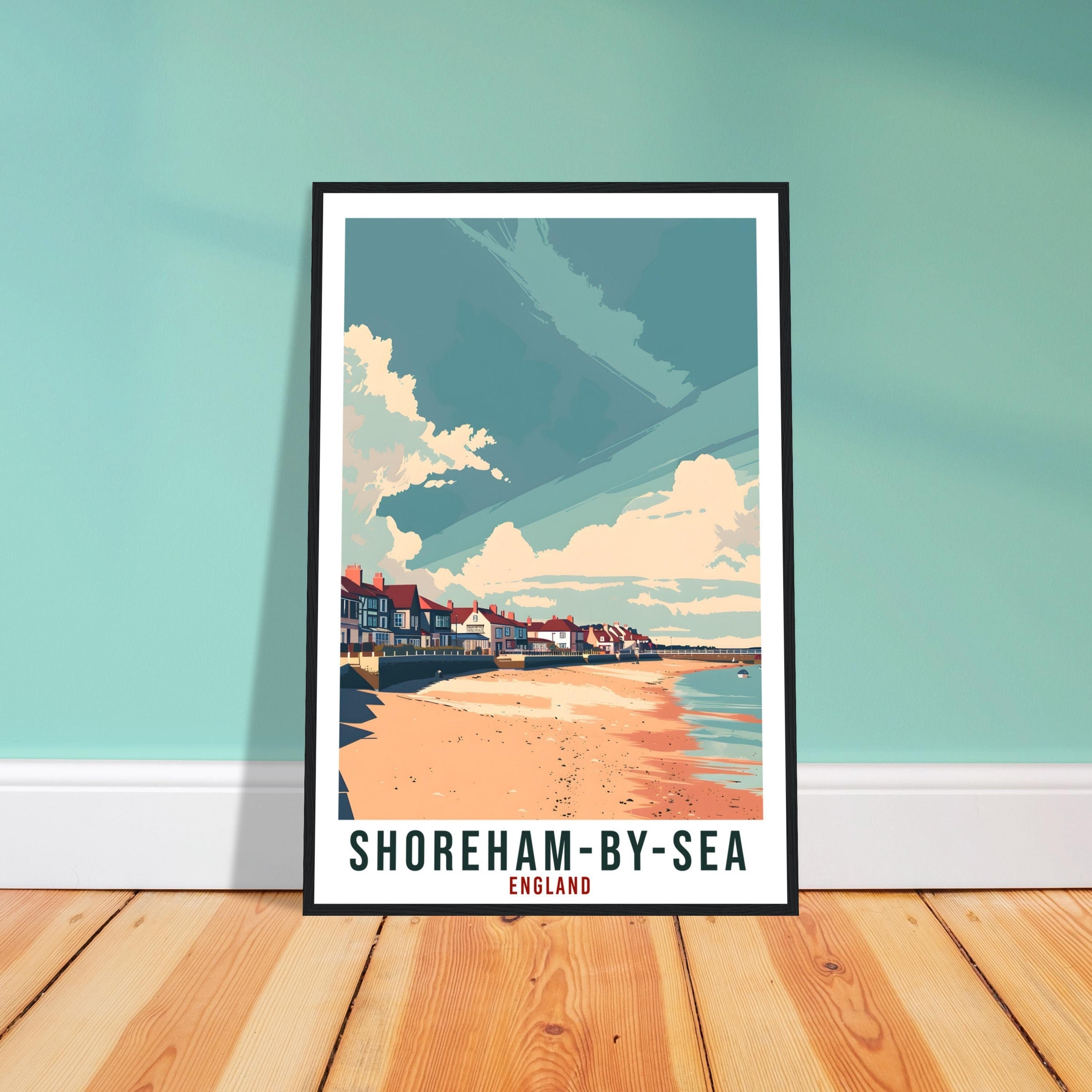 Shoreham-By-Sea Travel Print Wall Art Wall Hanging Home Living Décor Shoreham-By-Sea Art Lovers Gift UK Artwork Gift England Travel Poster