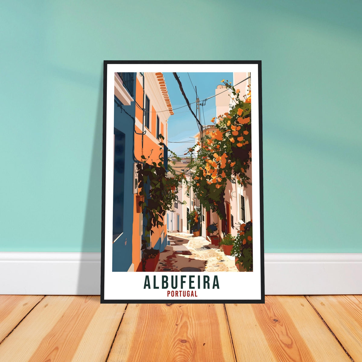 Albufeira Travel Print Portugal Wall Art Wall Hanging Home Décor Albufeira Gift Portugal Landmark Artwork Gift Portugal Travel Poster Art