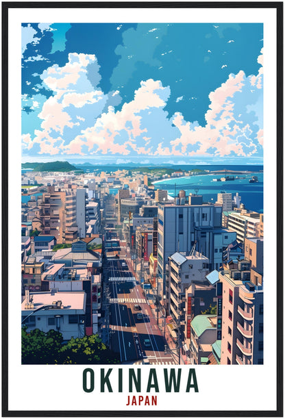 Okinawa Travel Poster Japan Home Decoration Wall Art Gift Wall Hanging Art Lover Japanese Artwork Japan Okinawa Travel Print Cityscape Print