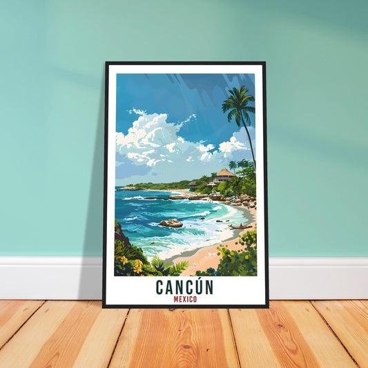 Cancún Mexico Travel Print Mexico Wall Art Wall Hanging Home Décor Cancún Gift Mexico Landmark Artwork Travel Art Cancún Beach Travel Poster