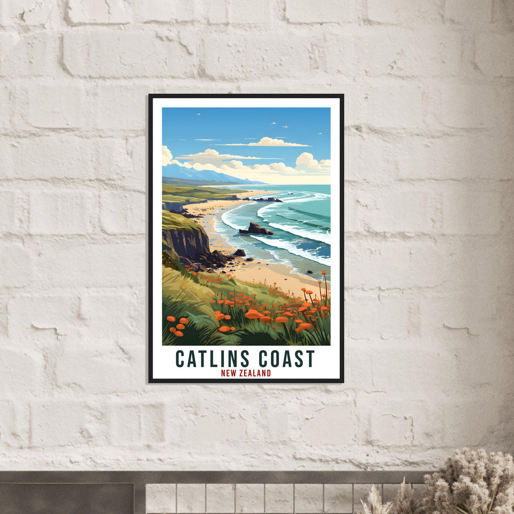 Catlins Coast Travel Print Wall Art Catlins Coast New Zealand Wall Hanging Artwork Gift Catlins Coast Travel Poster New Zealand Art Lovers