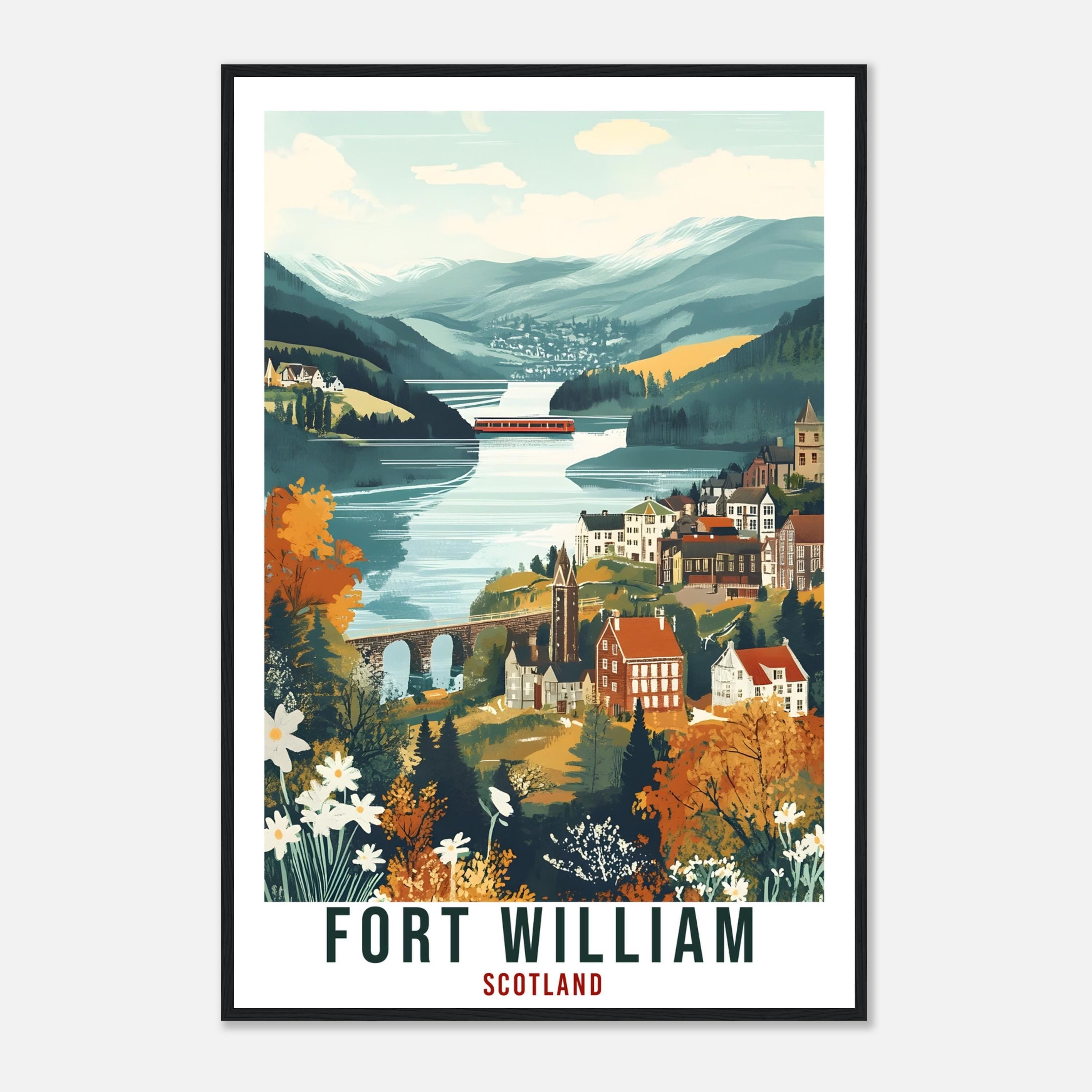 Fort William Travel Print Scotland Home Decor Fort William Wall Art Wall Hanging Art Lover Scotland Artwork Travel Poster Fort William Art