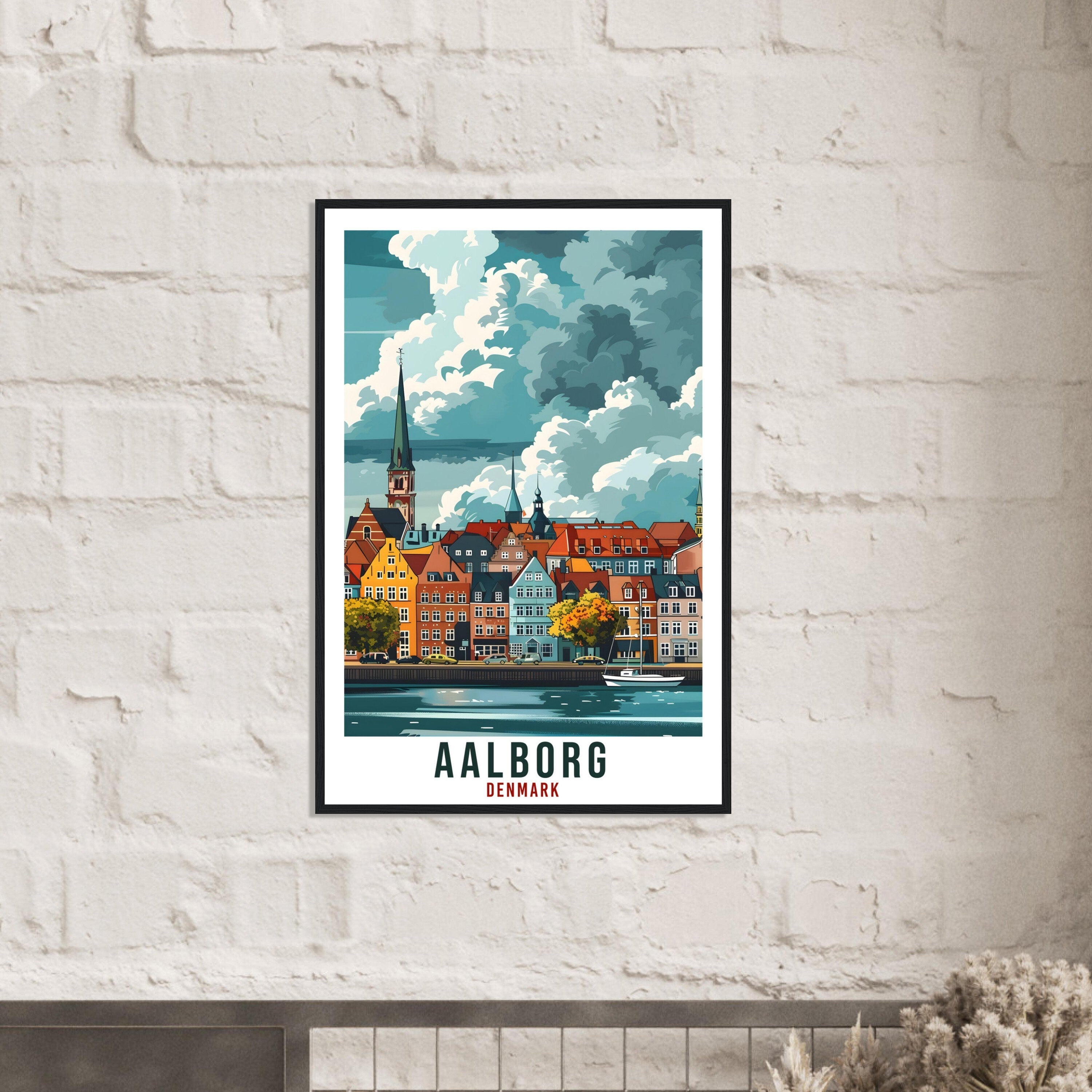 Aalborg Travel Print Denmark Wall Art Wall Hanging Home Living Décor Aalborg Gift Art Lovers Gift Denmark Artwork Gift Danish Travel Poster
