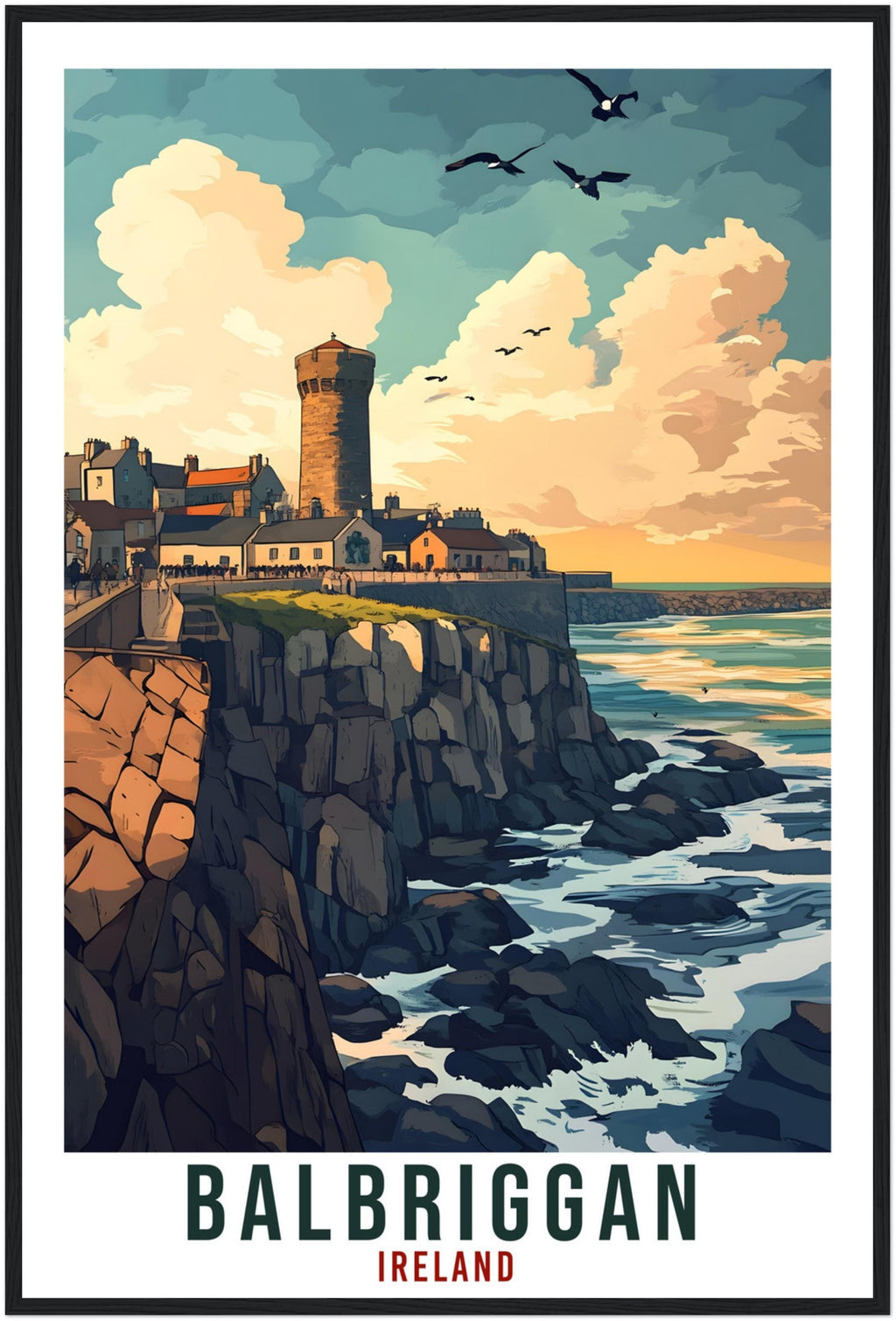 Balbriggan Travel Print Ireland Home Decor Dublin Wall Art Wall Hanging Art Lover Irish Artwork Travel Poster Balbriggan Ireland Travel Art