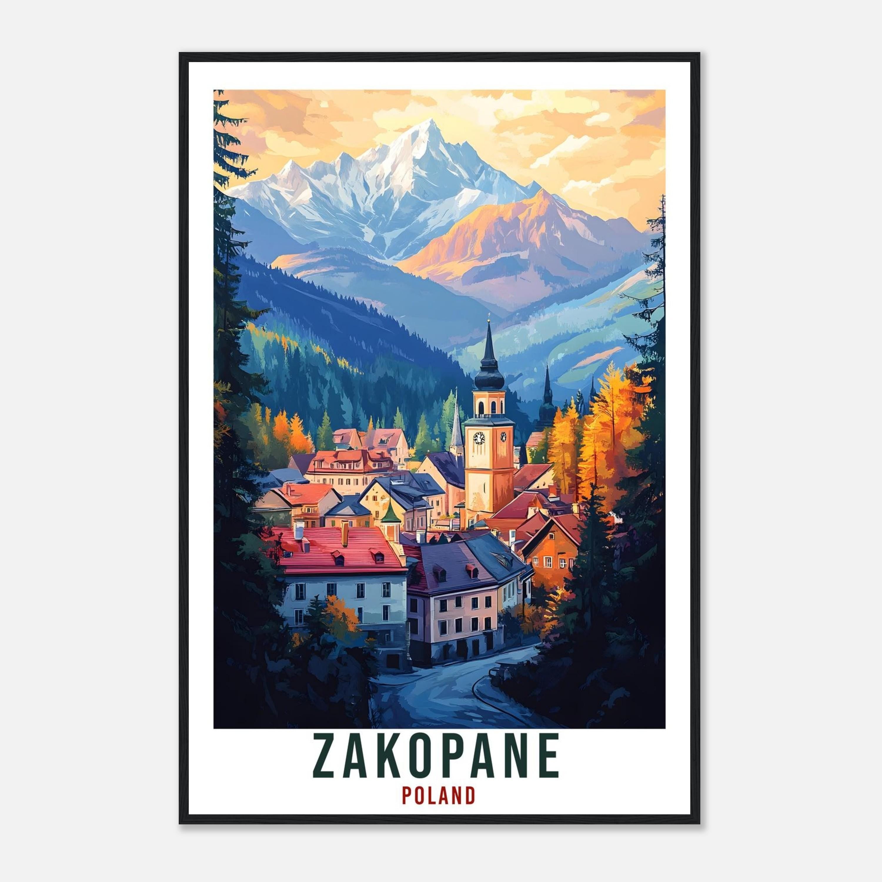 Zakopane Travel Print Poland Home Decor Zakopane Wall Art Gift Wall Hanging Art Lover Zakopane Polish Artwork Travel Poster Poland Travel