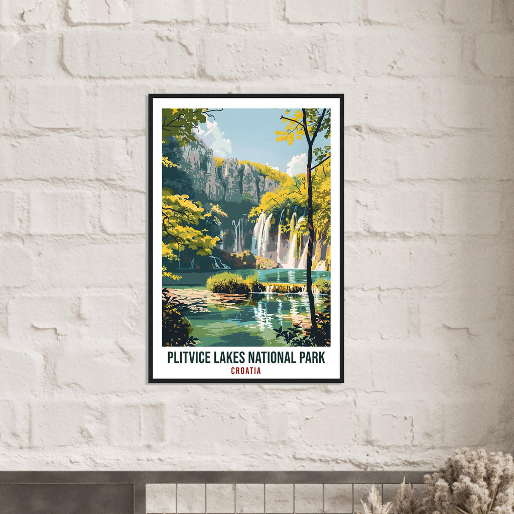 Plitvice Lakes Travel Print Croatia Wall Art Wall Hanging Décor Plitvice National Park Croatian Artwork Gift Croatia Holiday Travel Poster